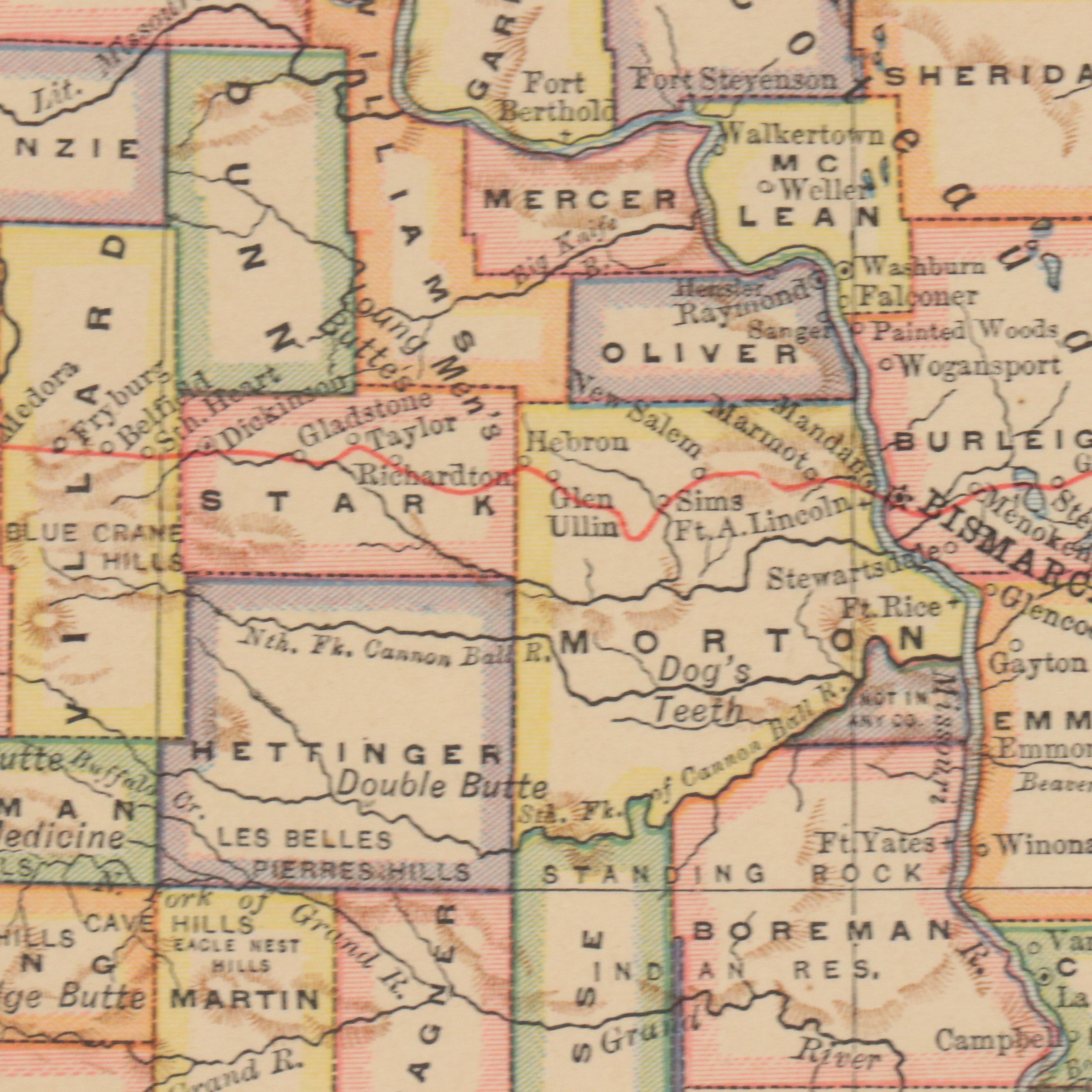Wax Engraved Maps "Dakota" and "Physical Map of North America"