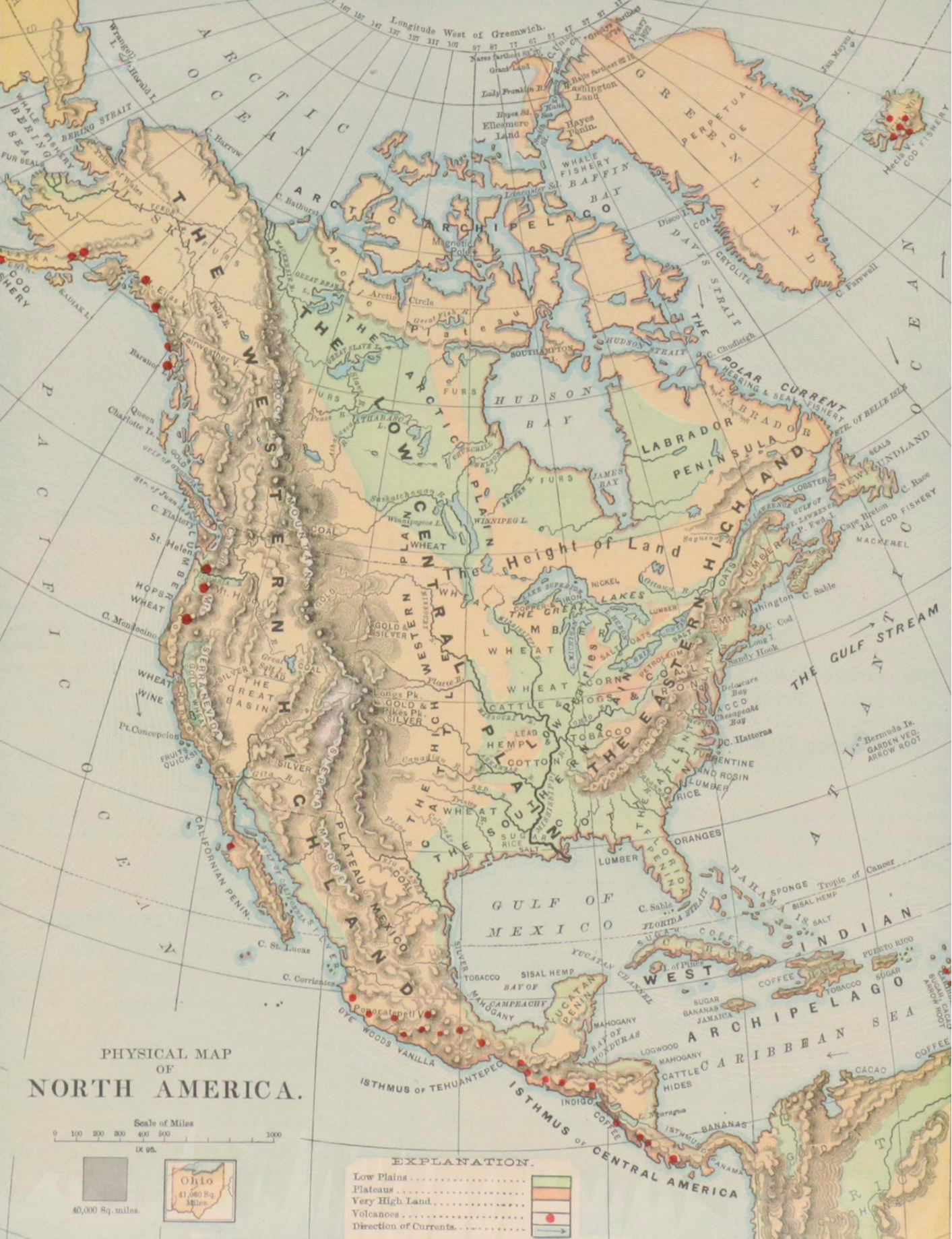 Wax Engraved Maps "Dakota" and "Physical Map of North America"