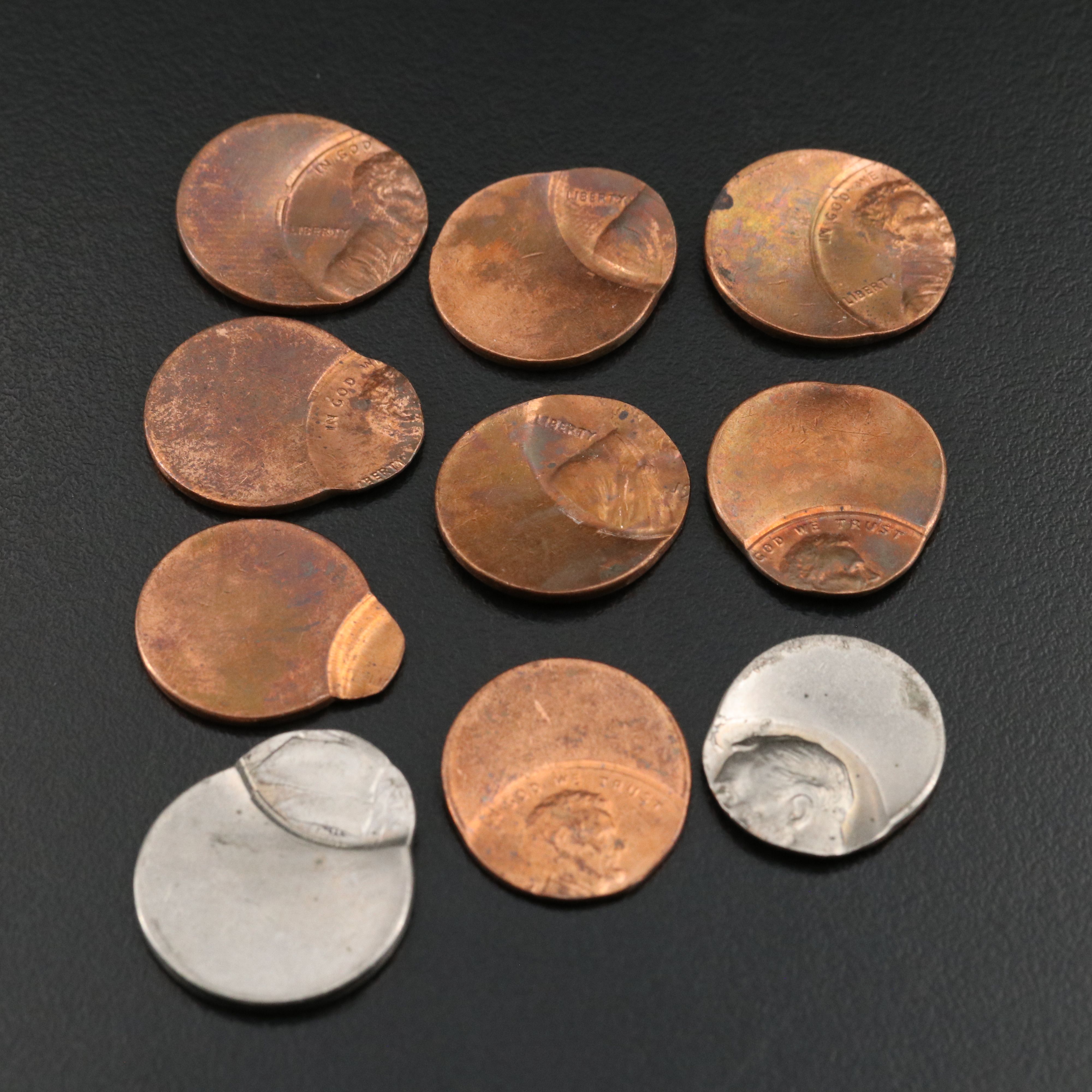 Ten U.S. Coins Struck Off Center