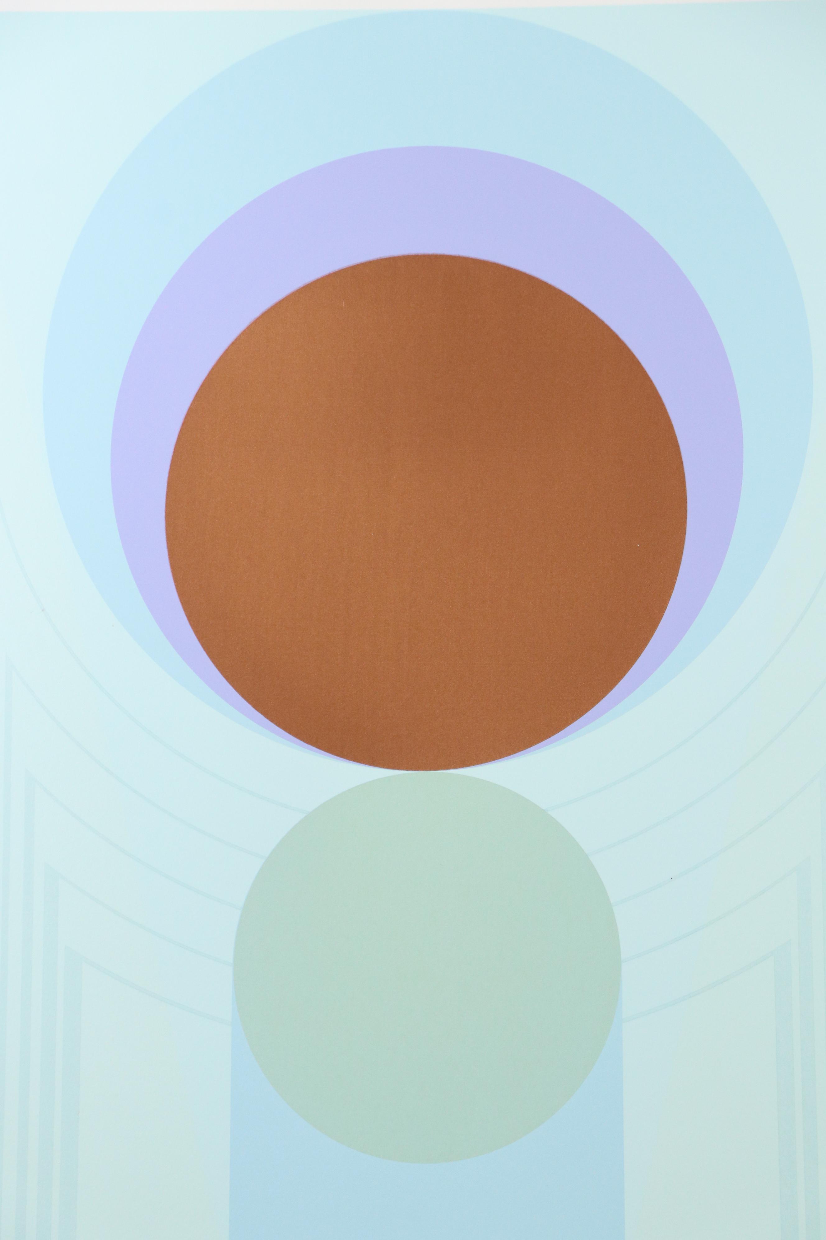 Nobuteru Shimotakahara Op Art Serigraph "Composition of Time and Space (B-103)"