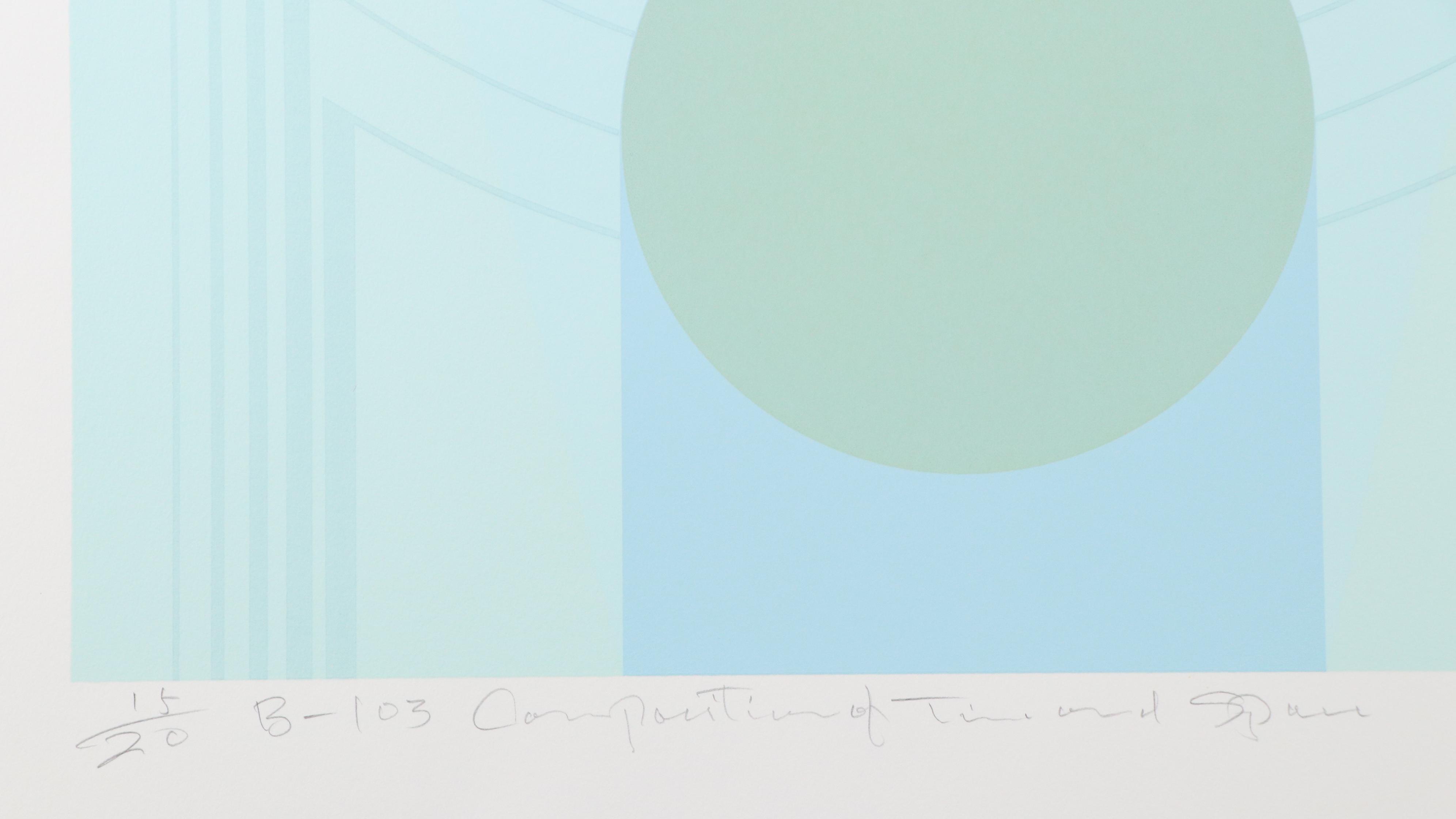 Nobuteru Shimotakahara Op Art Serigraph "Composition of Time and Space (B-103)"