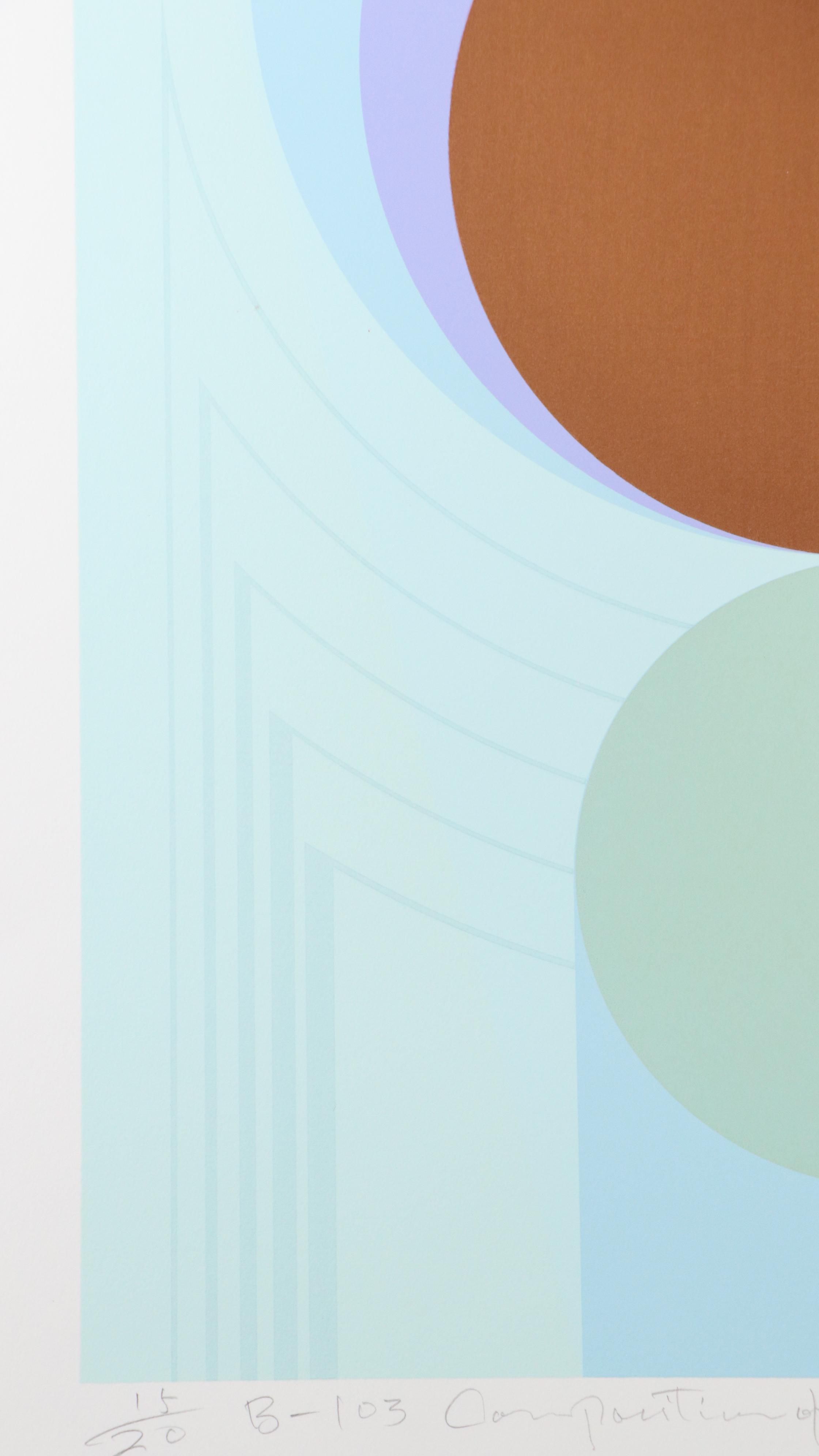 Nobuteru Shimotakahara Op Art Serigraph "Composition of Time and Space (B-103)"