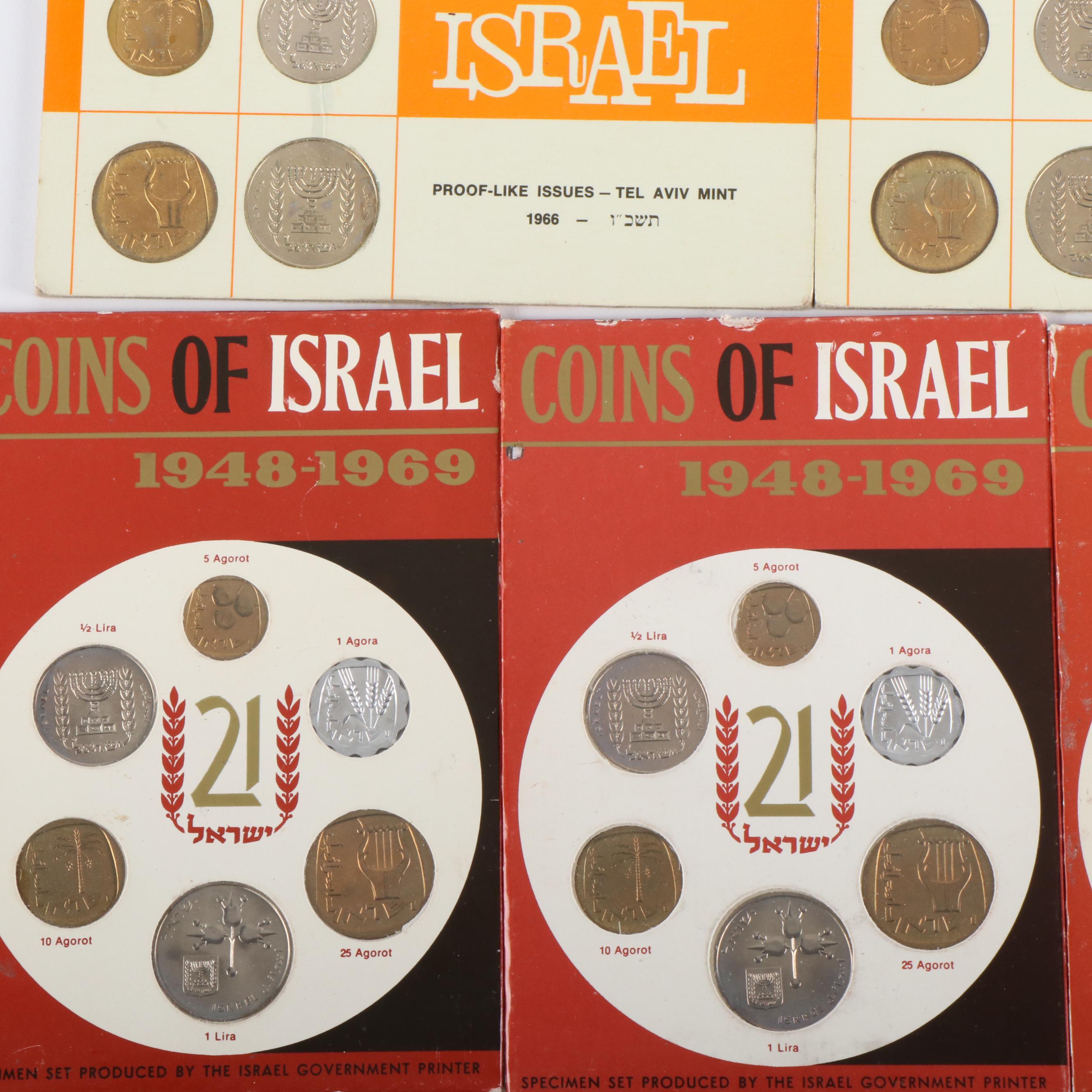 Group of Uncirculated Coins from Israel, 1960s-1970s