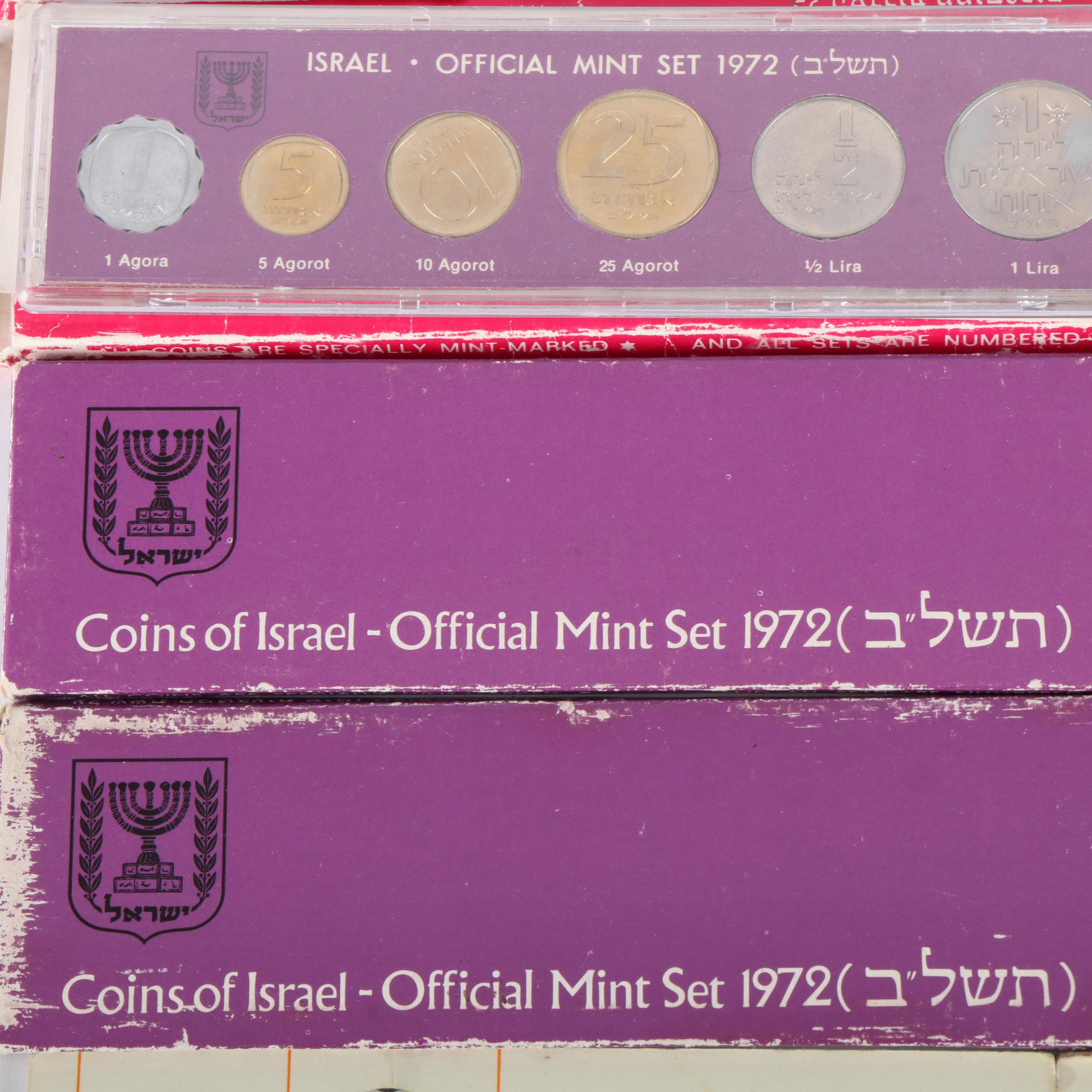 Group of Uncirculated Coins from Israel, 1960s-1970s