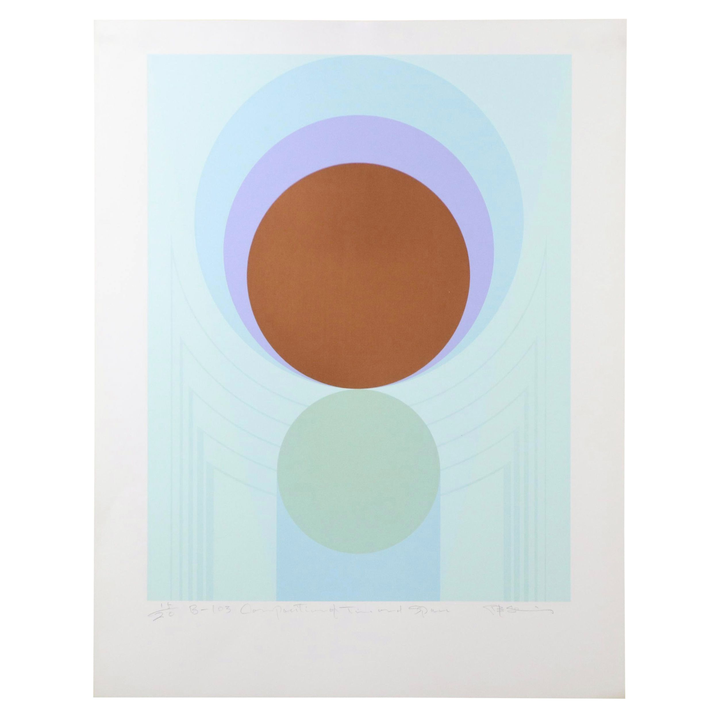 Nobuteru Shimotakahara Op Art Serigraph "Composition of Time and Space (B-103)"
