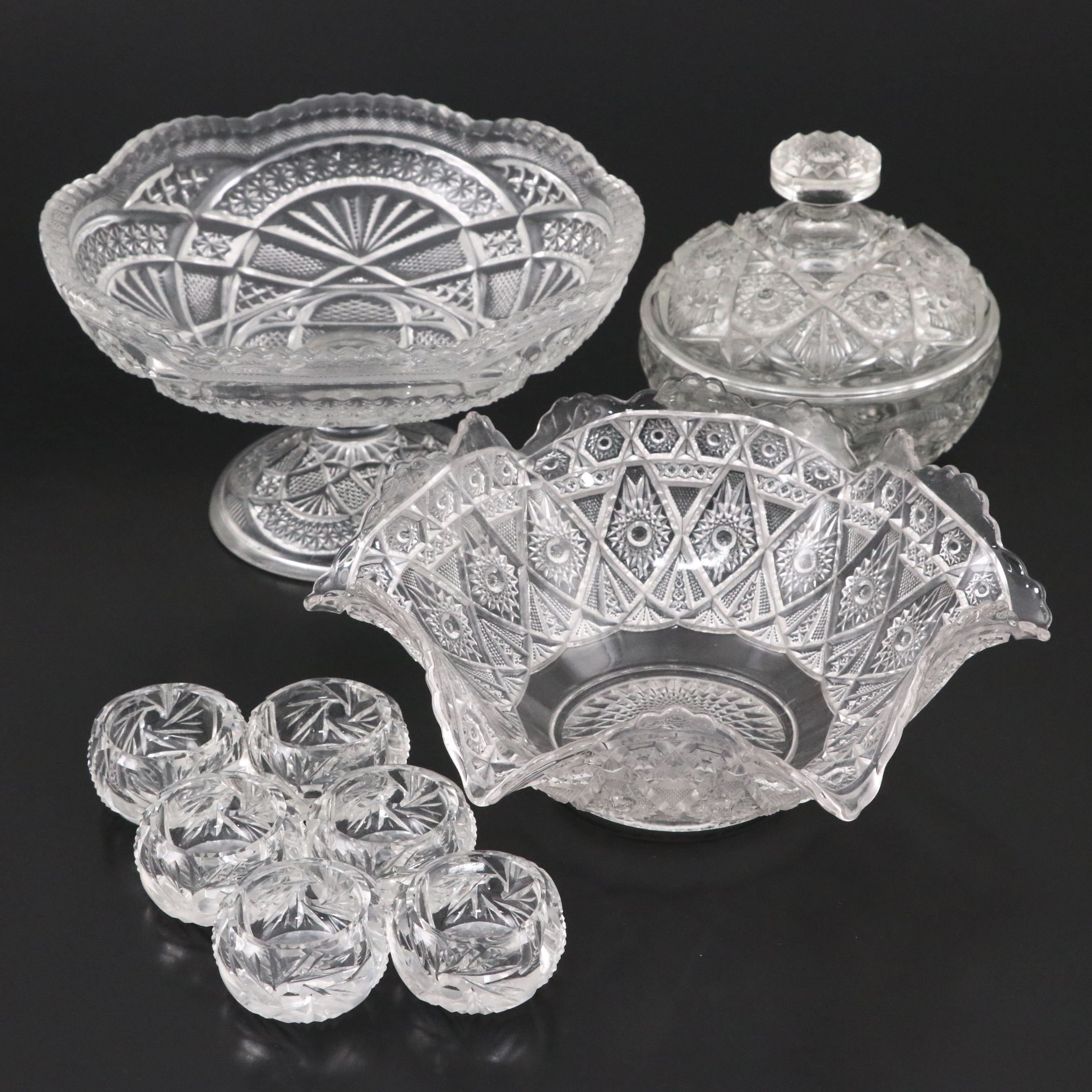 American Brilliant Cut Glass Decorative Bowl, Compote, and More Table Décor