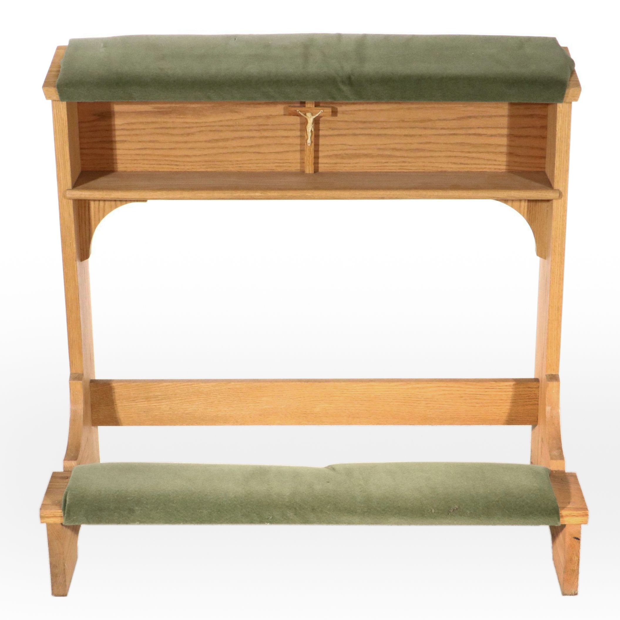 Vintage Oak and Upholstered Prie Dieux