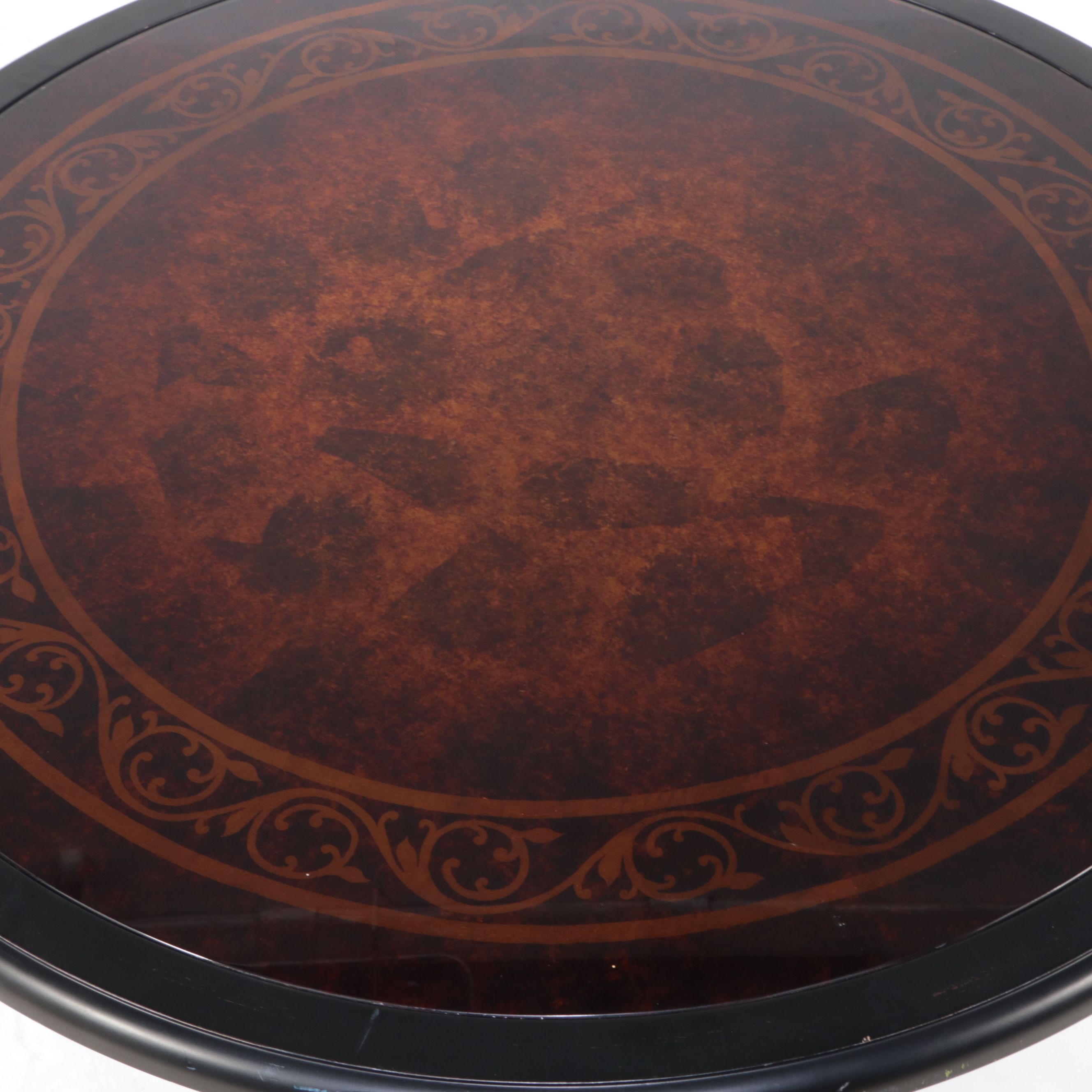 Painted Wooden Pedestal Center Table