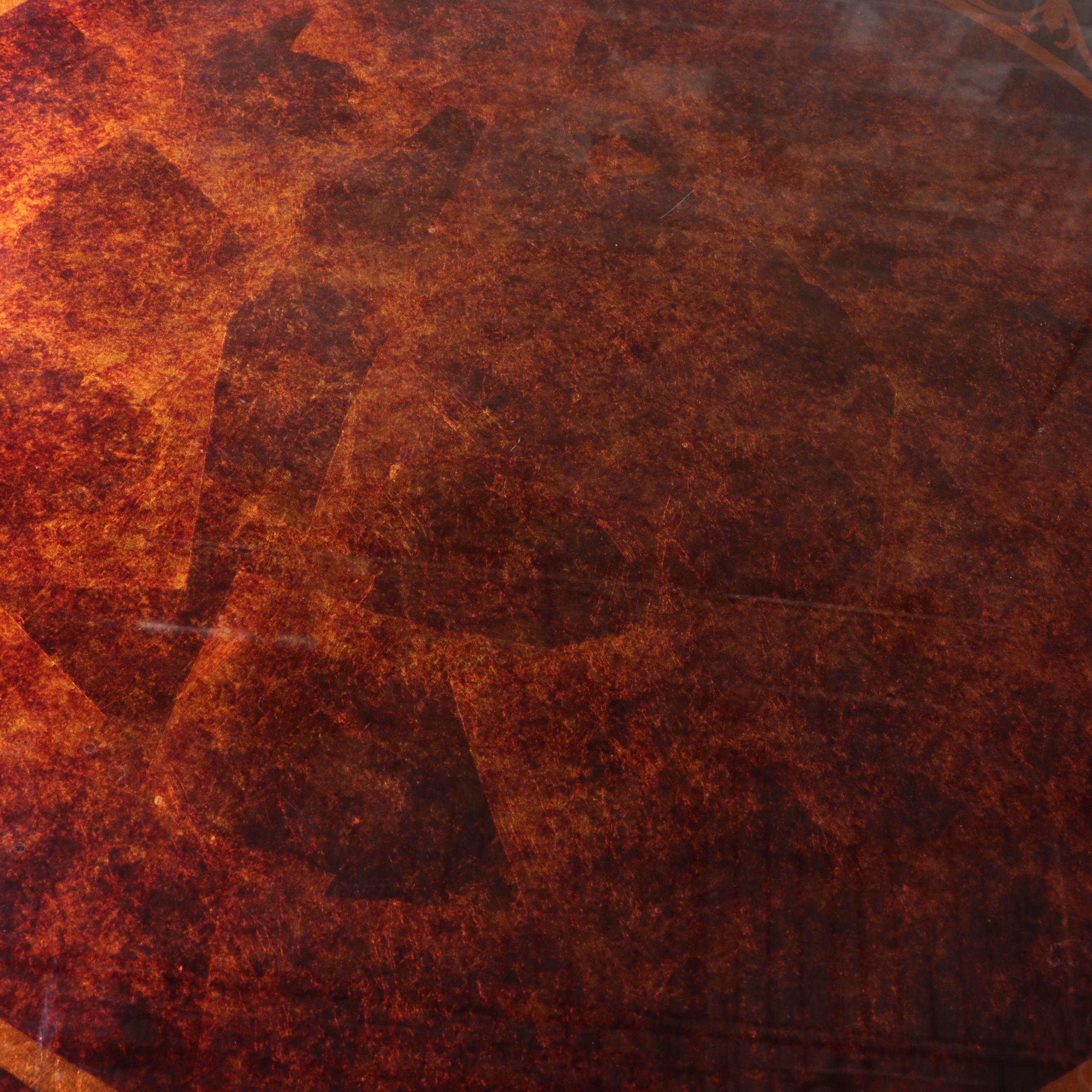 Painted Wooden Pedestal Center Table