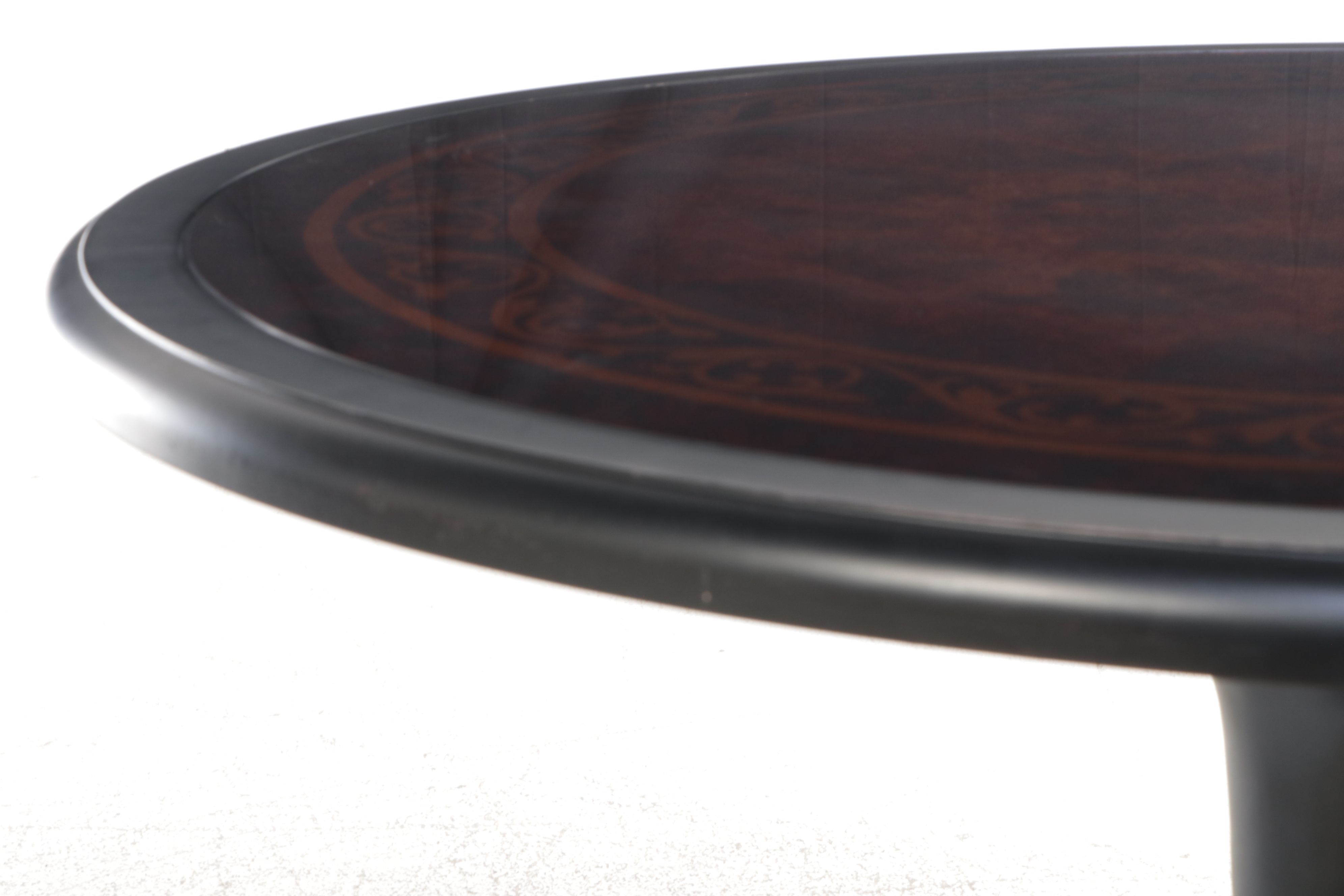 Painted Wooden Pedestal Center Table