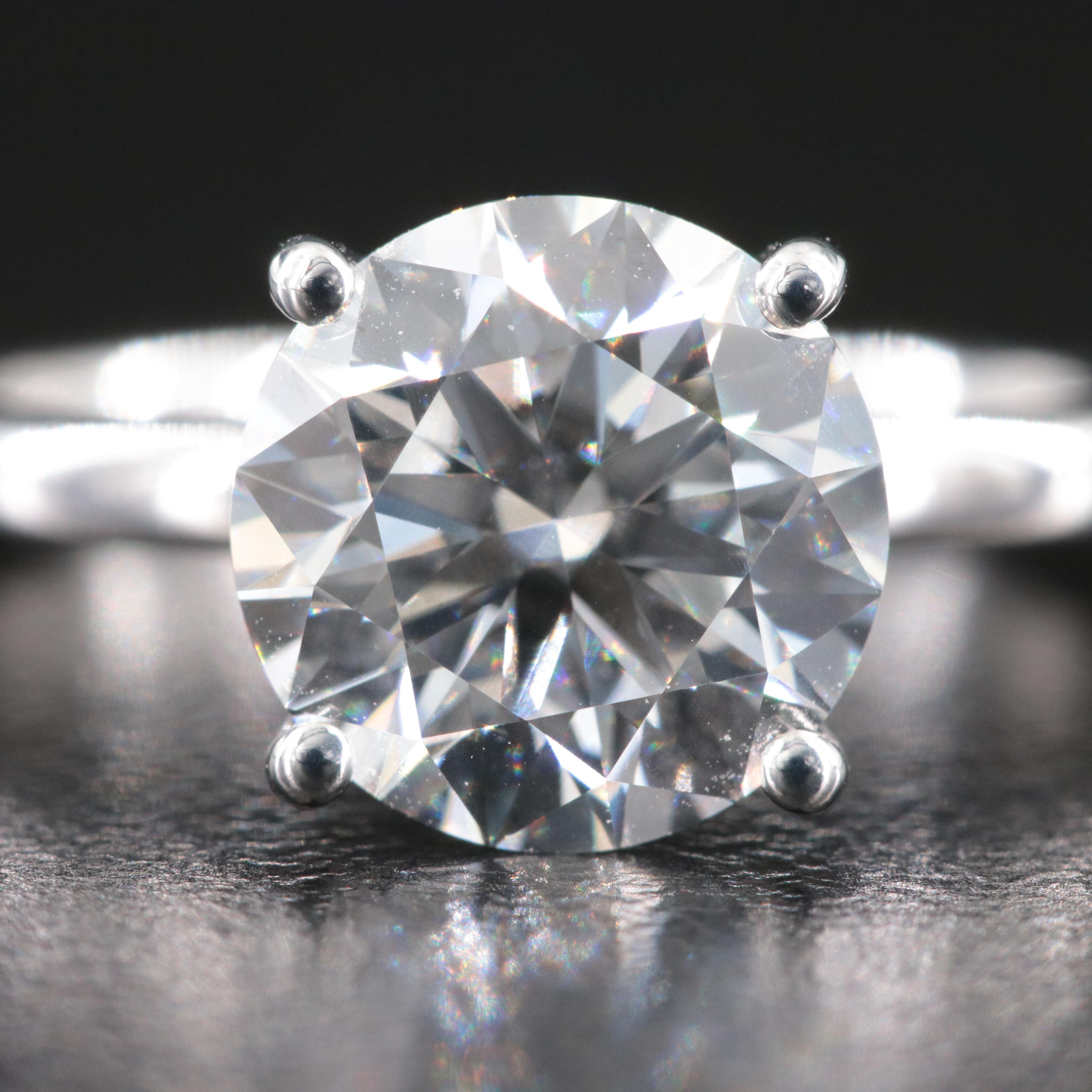 18K 2.47 CT Lab Grown Diamond Solitaire Ring with IGI Online Report