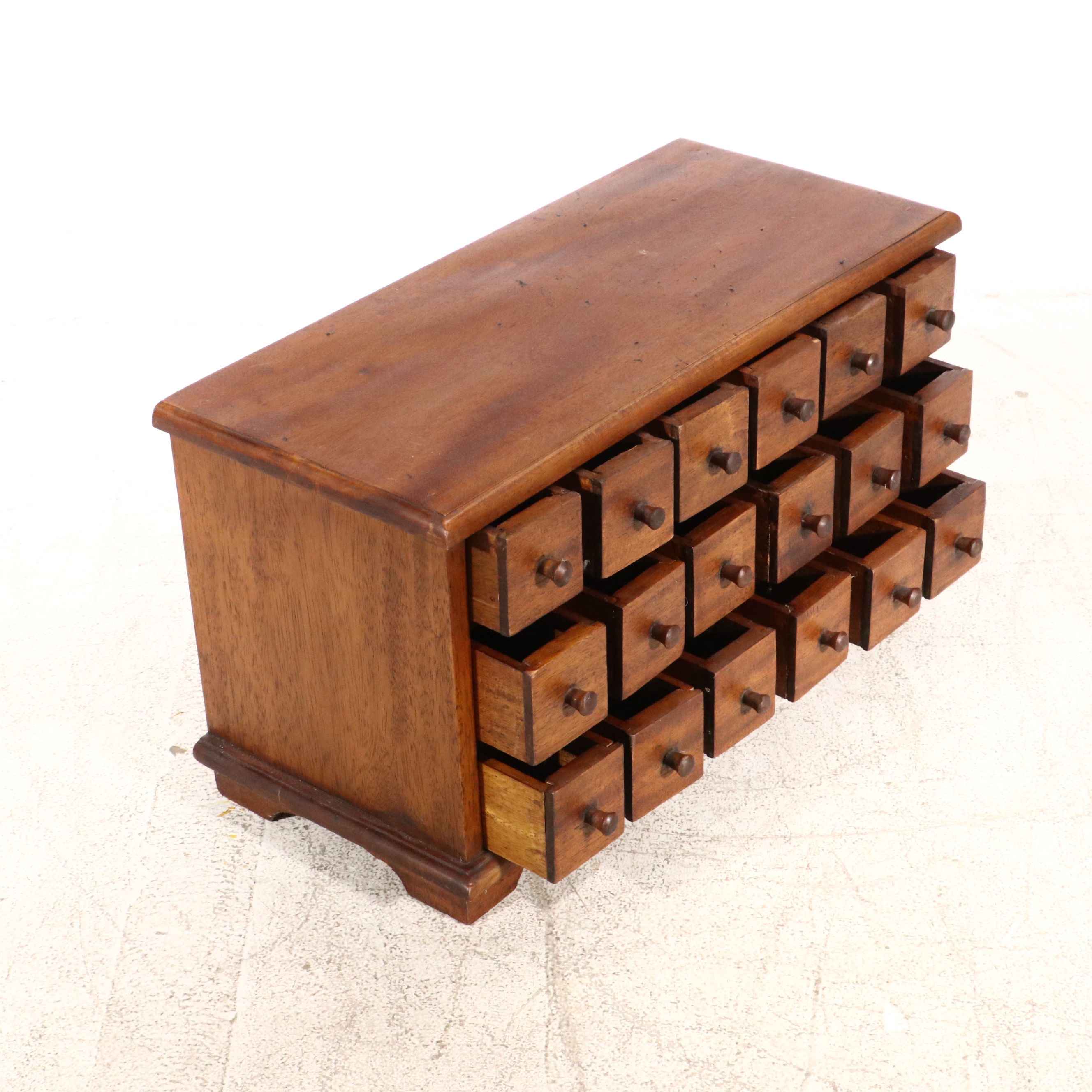 Eighteen-Drawer Walnut Apothecary Chest