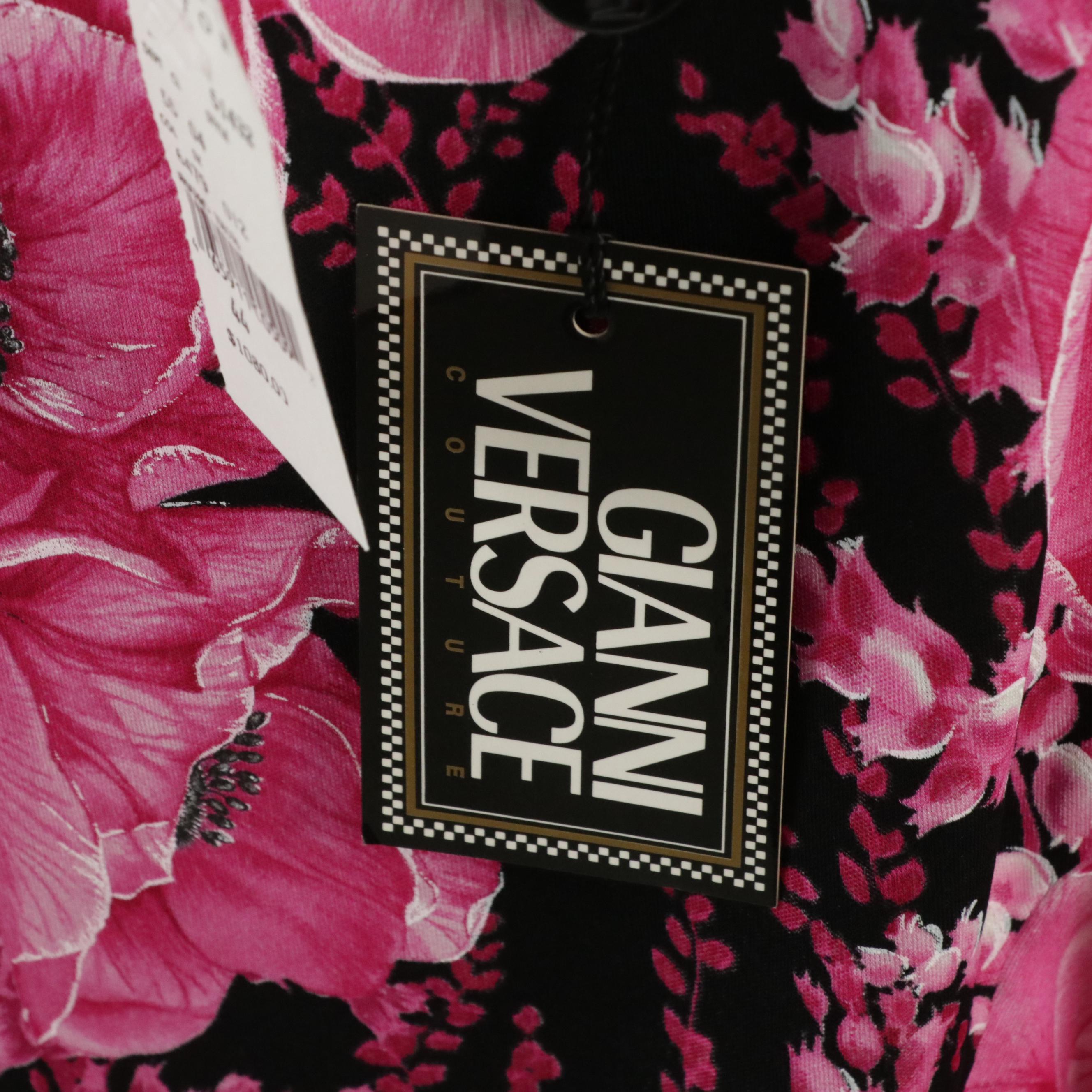 Gianni Versace Couture Floral Print Midi Skirt