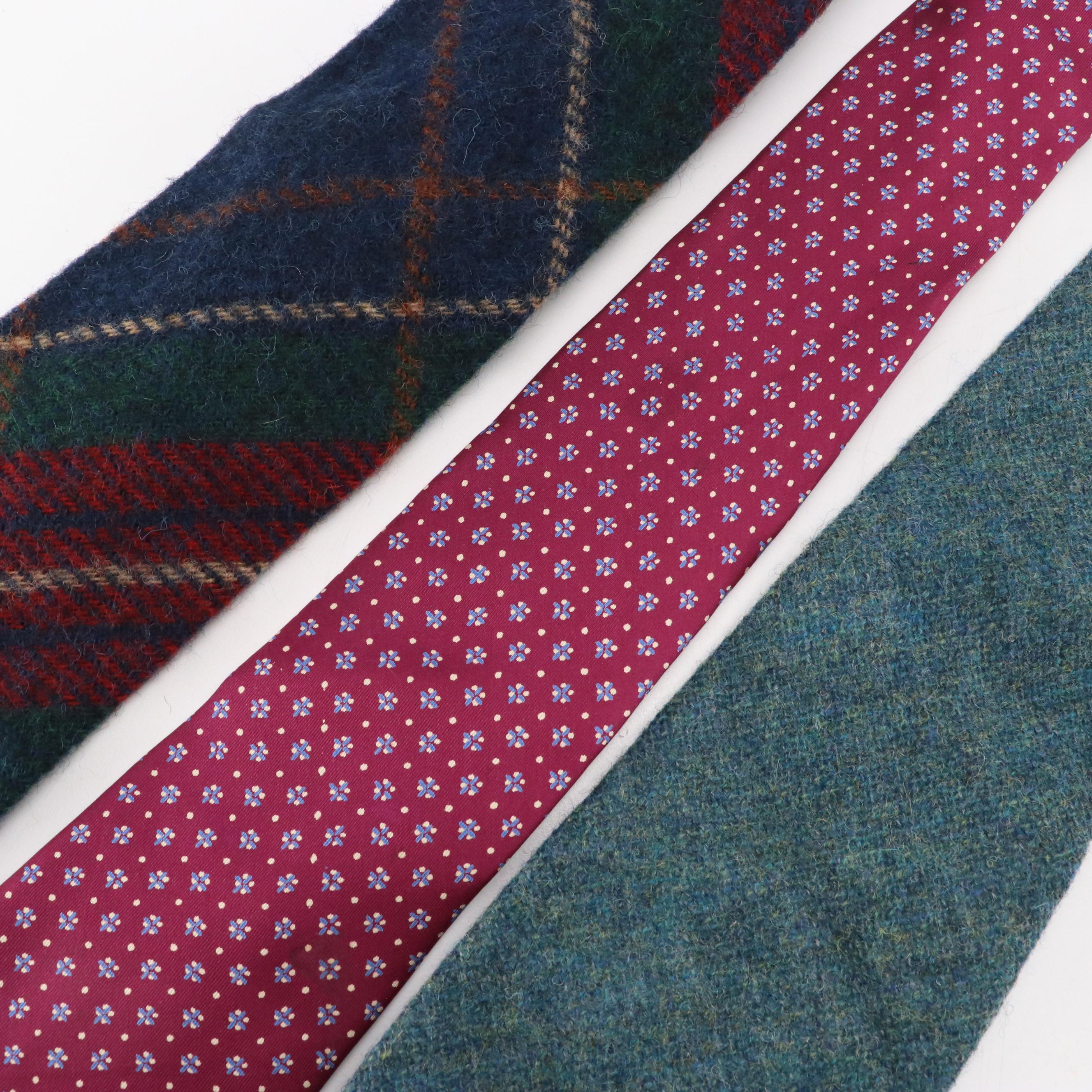 Vintage Patterned Silk and Wool Neckties Featuring Polo by Ralph Lauren, More