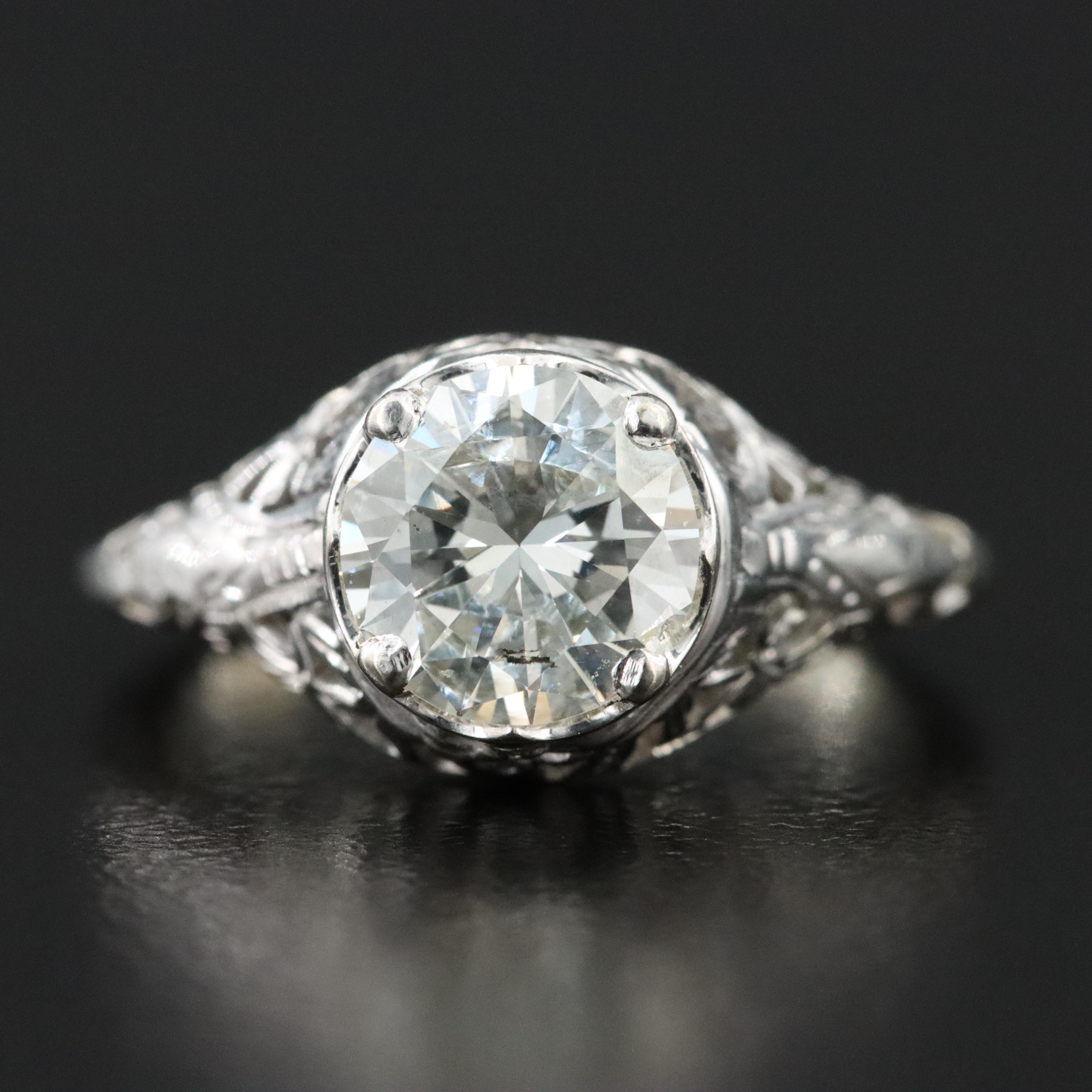 Vintage 18K 1.28 CTW Diamond Ring