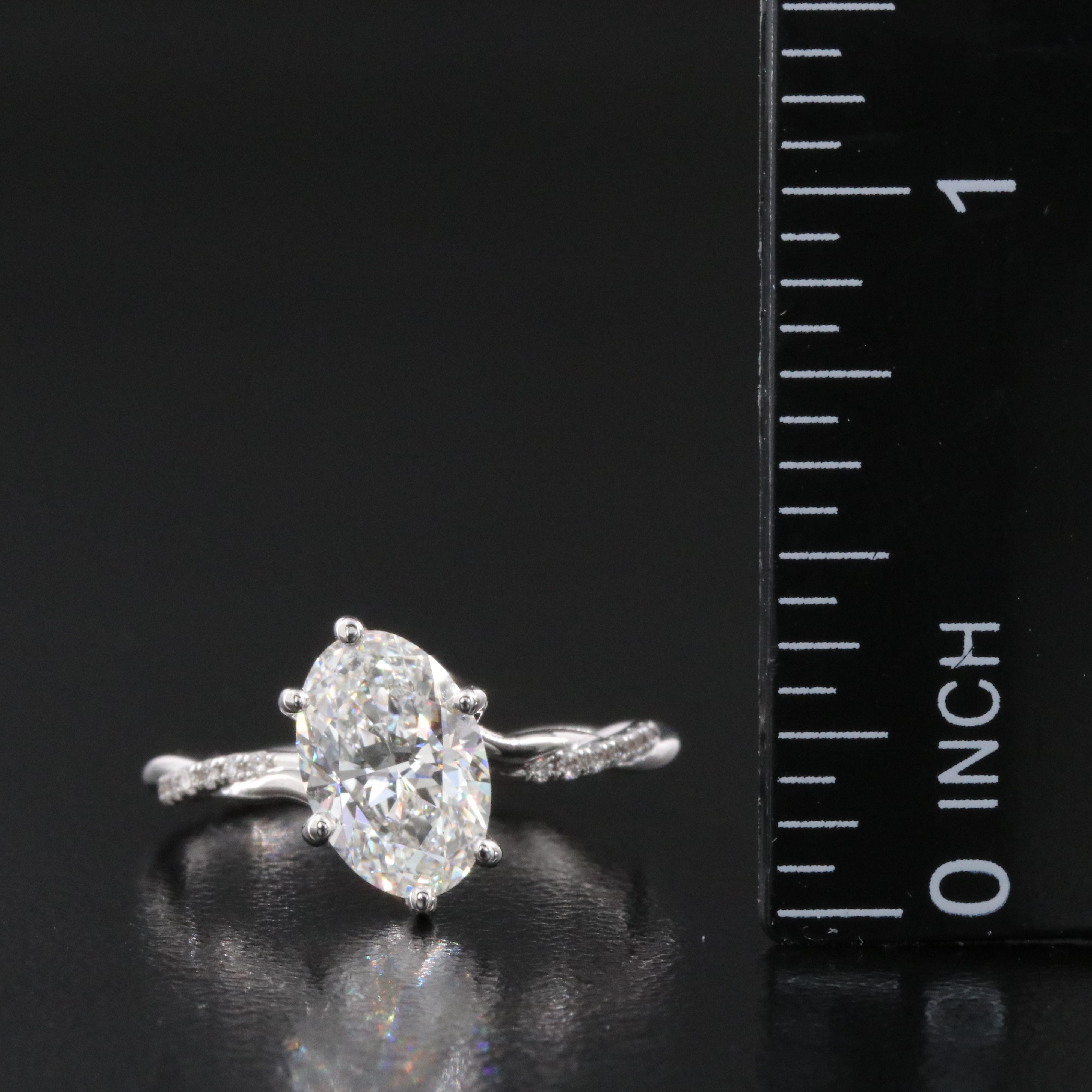 18K 1.82 CTW Lab Grown Diamond Ring with IGI Online Report