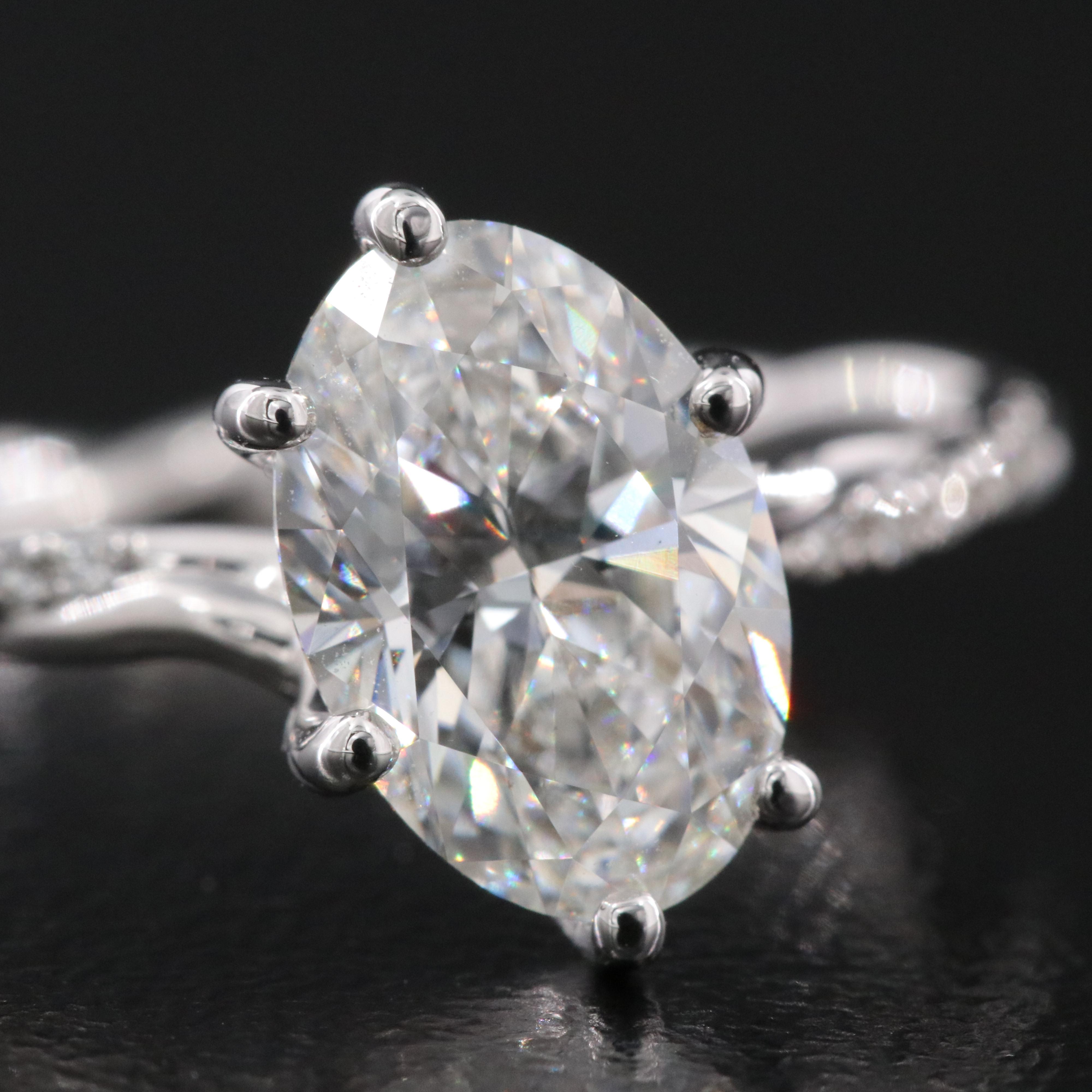 18K 1.82 CTW Lab Grown Diamond Ring with IGI Online Report