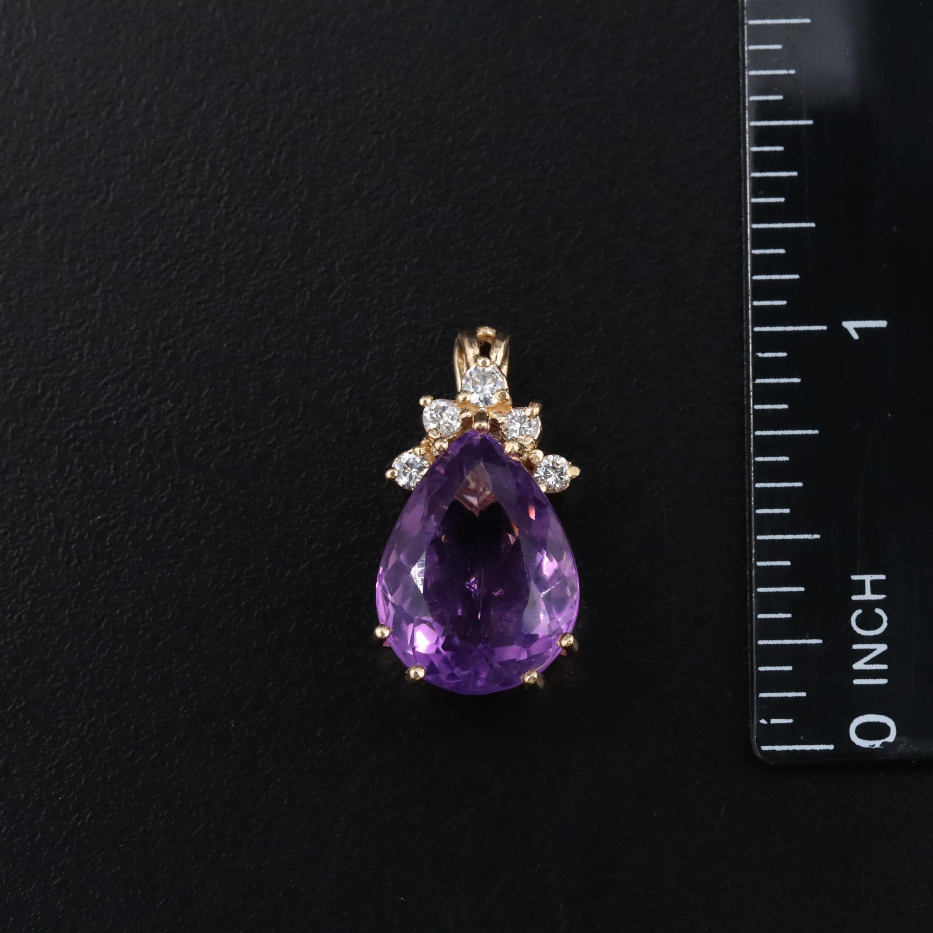 14K Amethyst and Diamond Earrings and Pendant