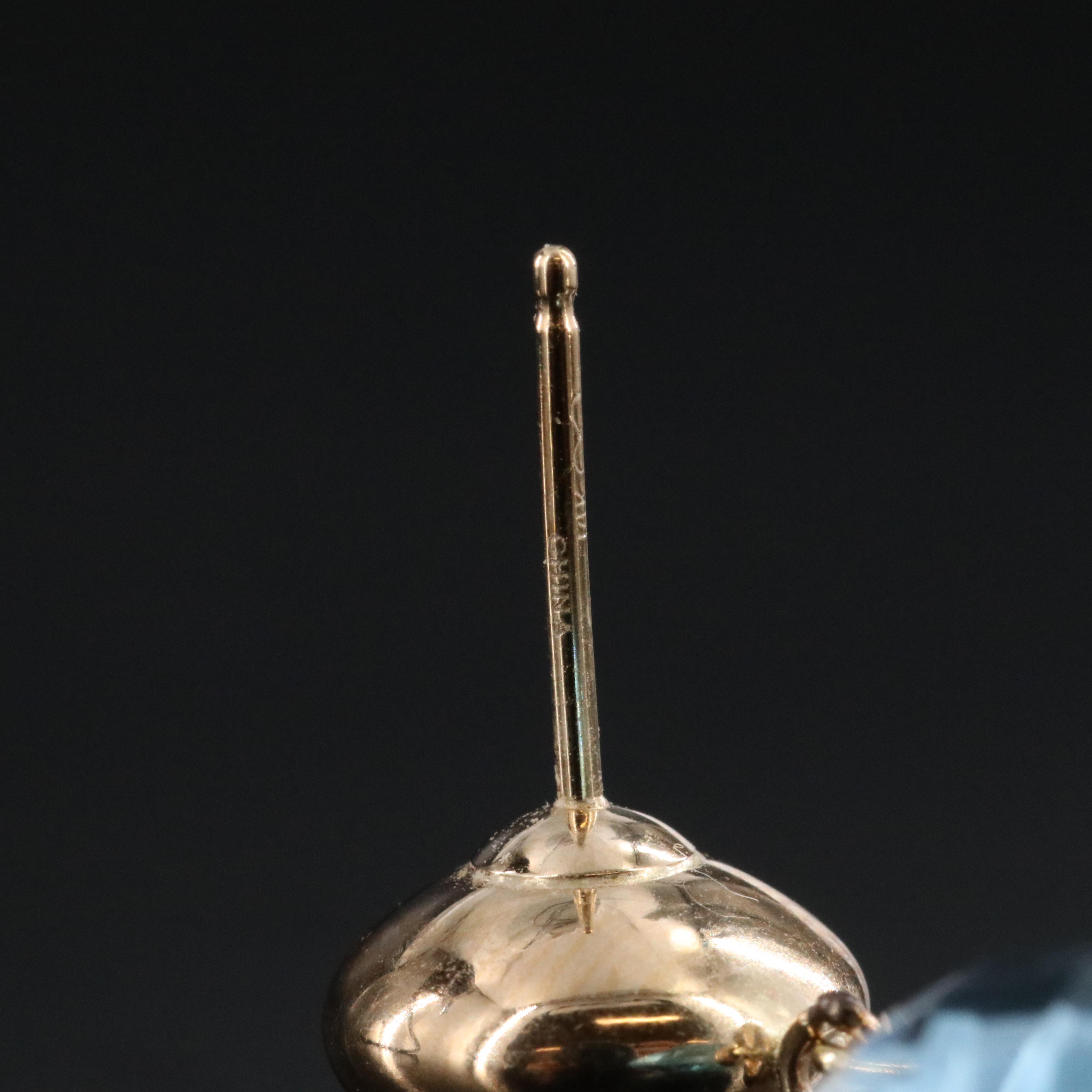 14K Blue Topaz Teardrop Earrings