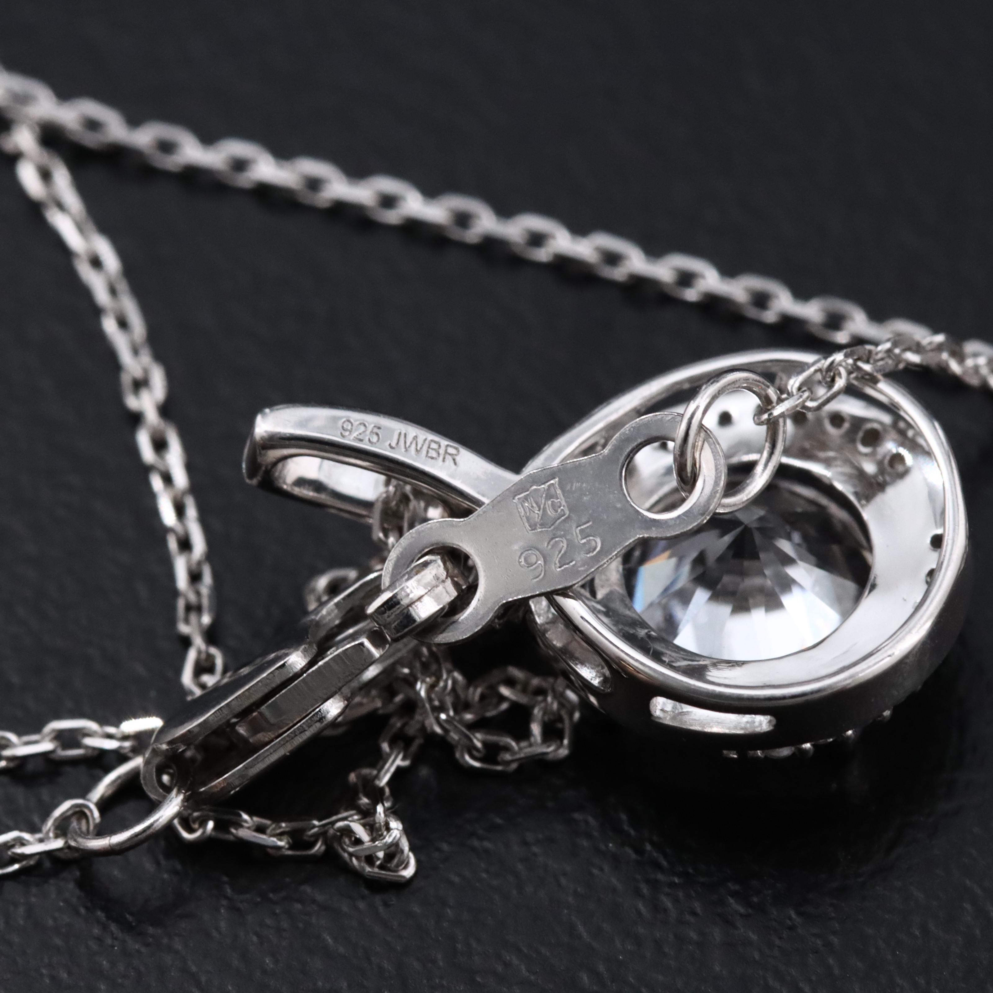 Sterling White Sapphire Pendant Necklace