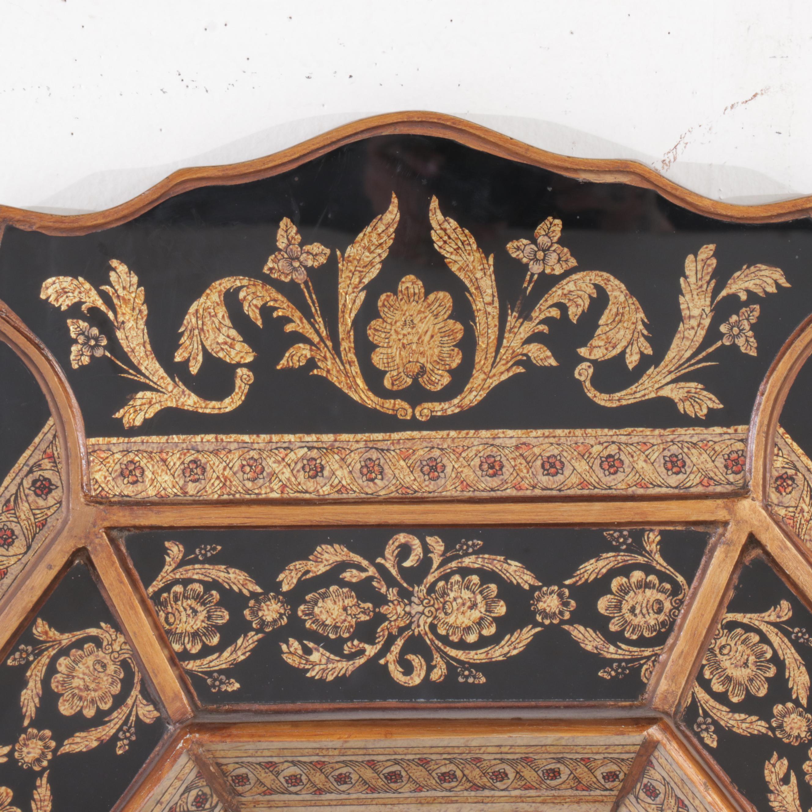 Robert M. Weiss Italian Marquetry Style Wooden Wall Mirror