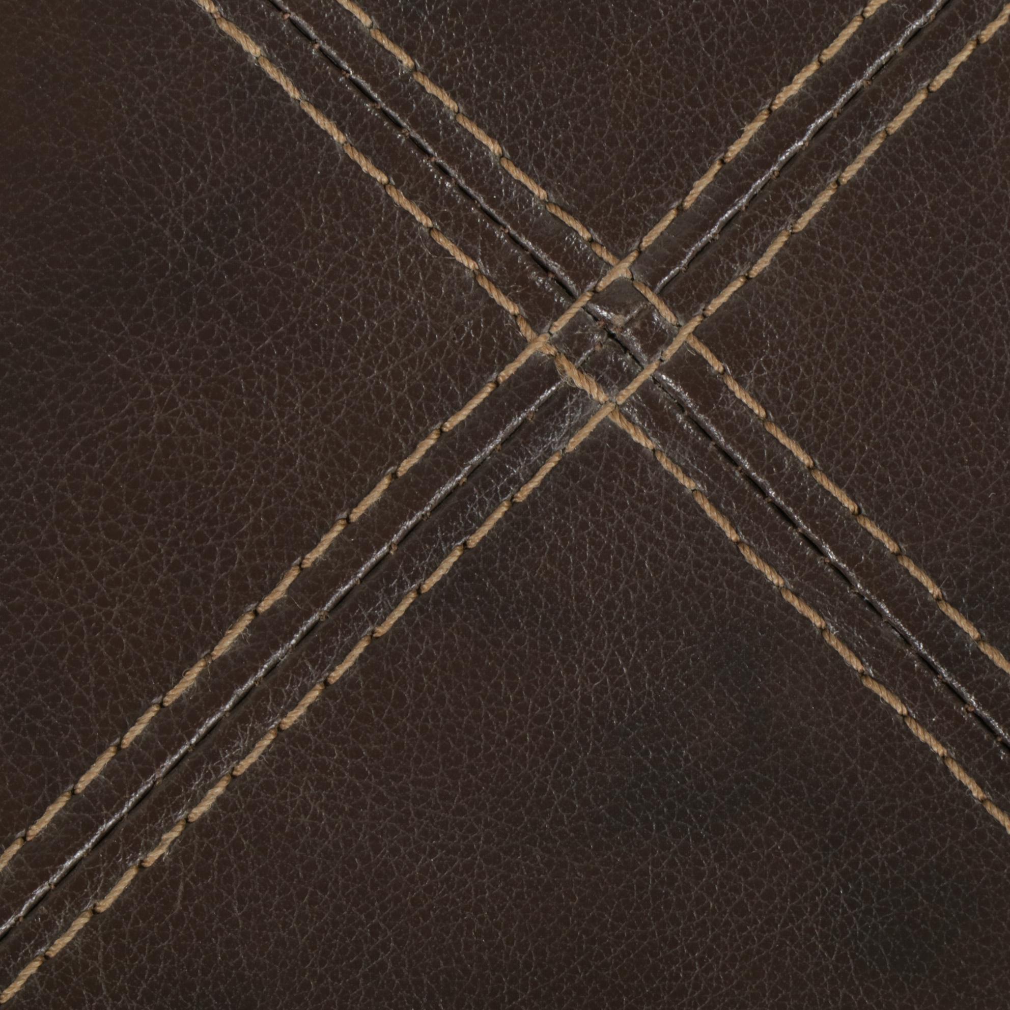 HTL Square Leather Upholstered Ottoman, 21st Century