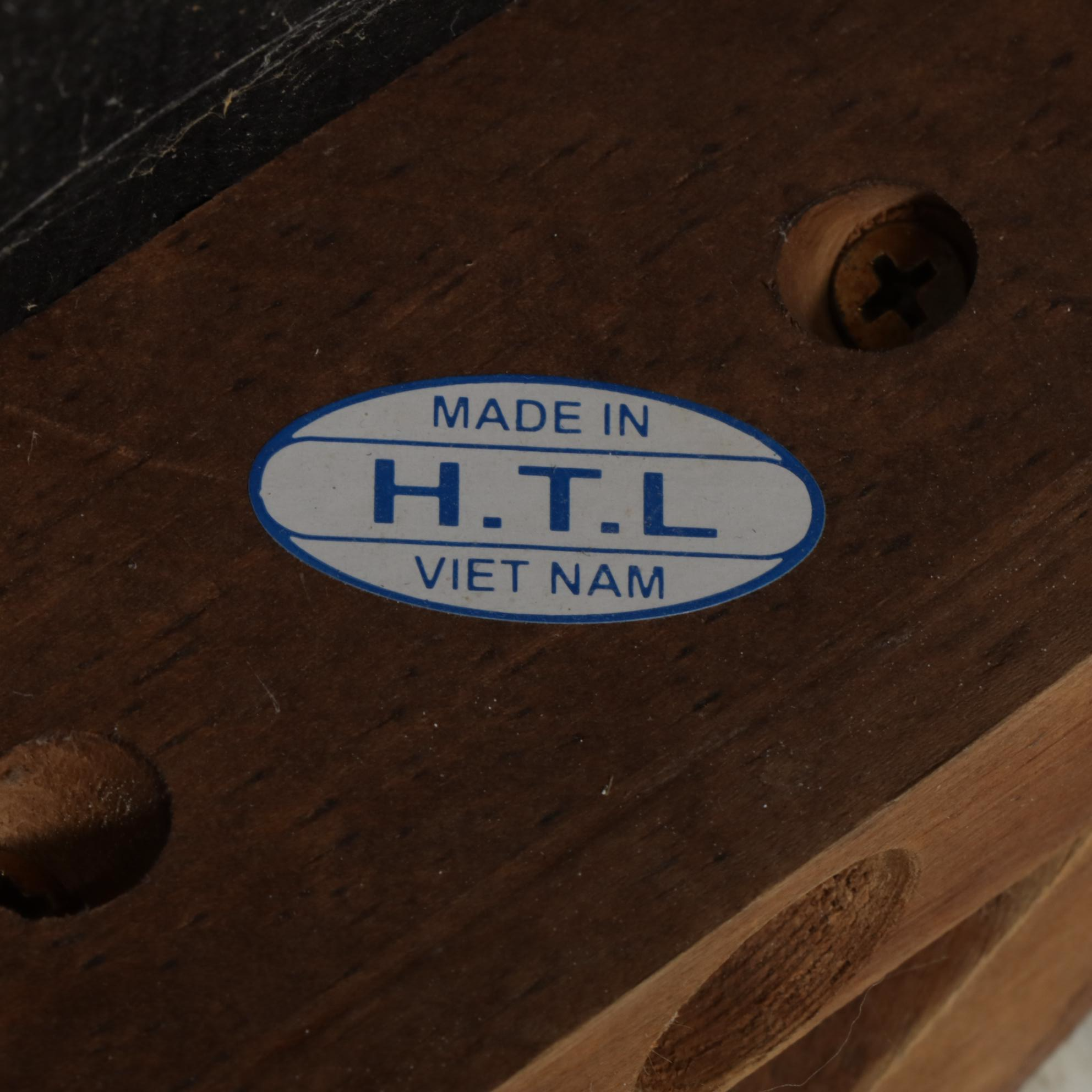 HTL Square Leather Upholstered Ottoman, 21st Century