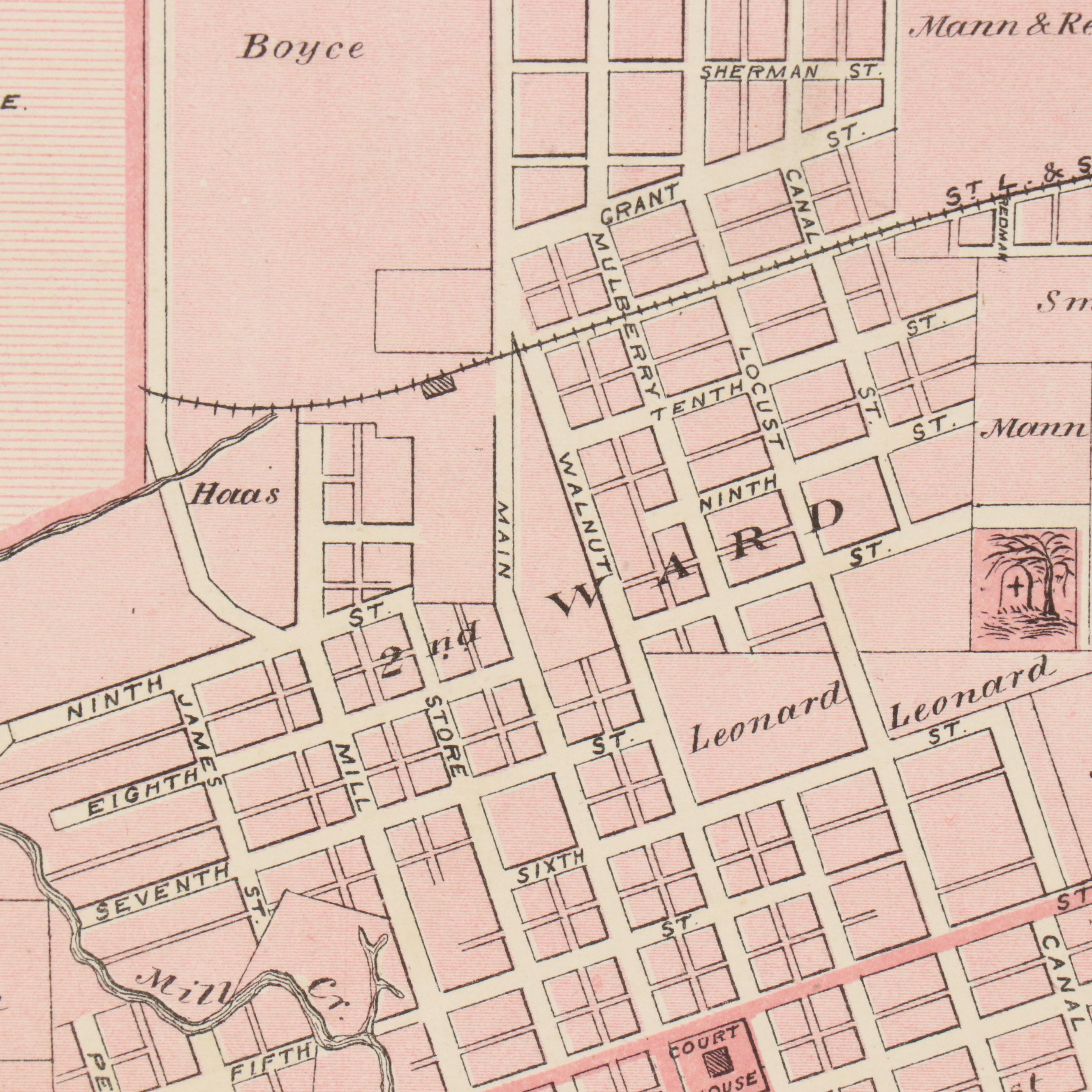 A. T. Andreas Wax Engraving "Map of Vanderburgh County" and City Maps, 1876