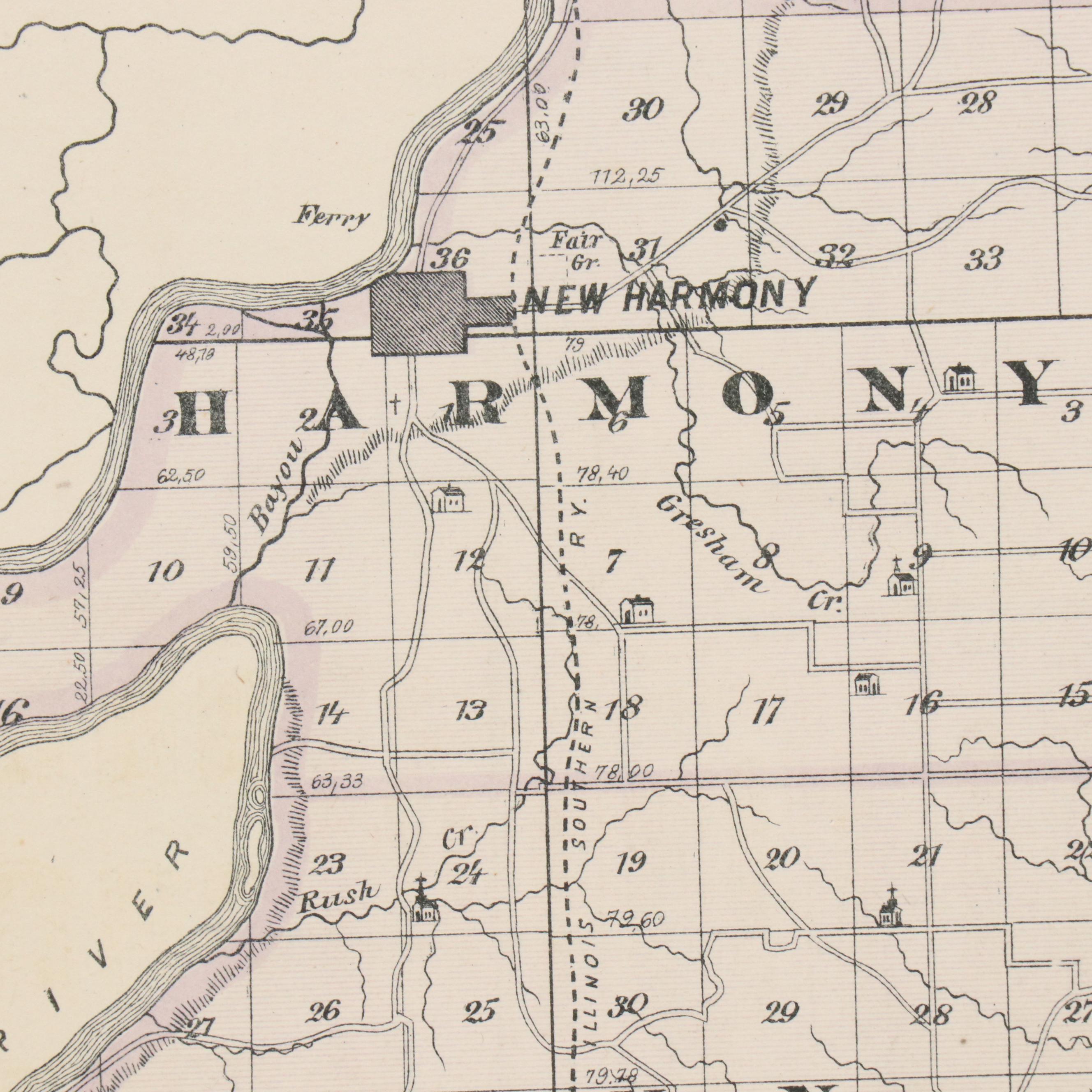 A. T. Andreas Wax Engraving "Map of Vanderburgh County" and City Maps, 1876