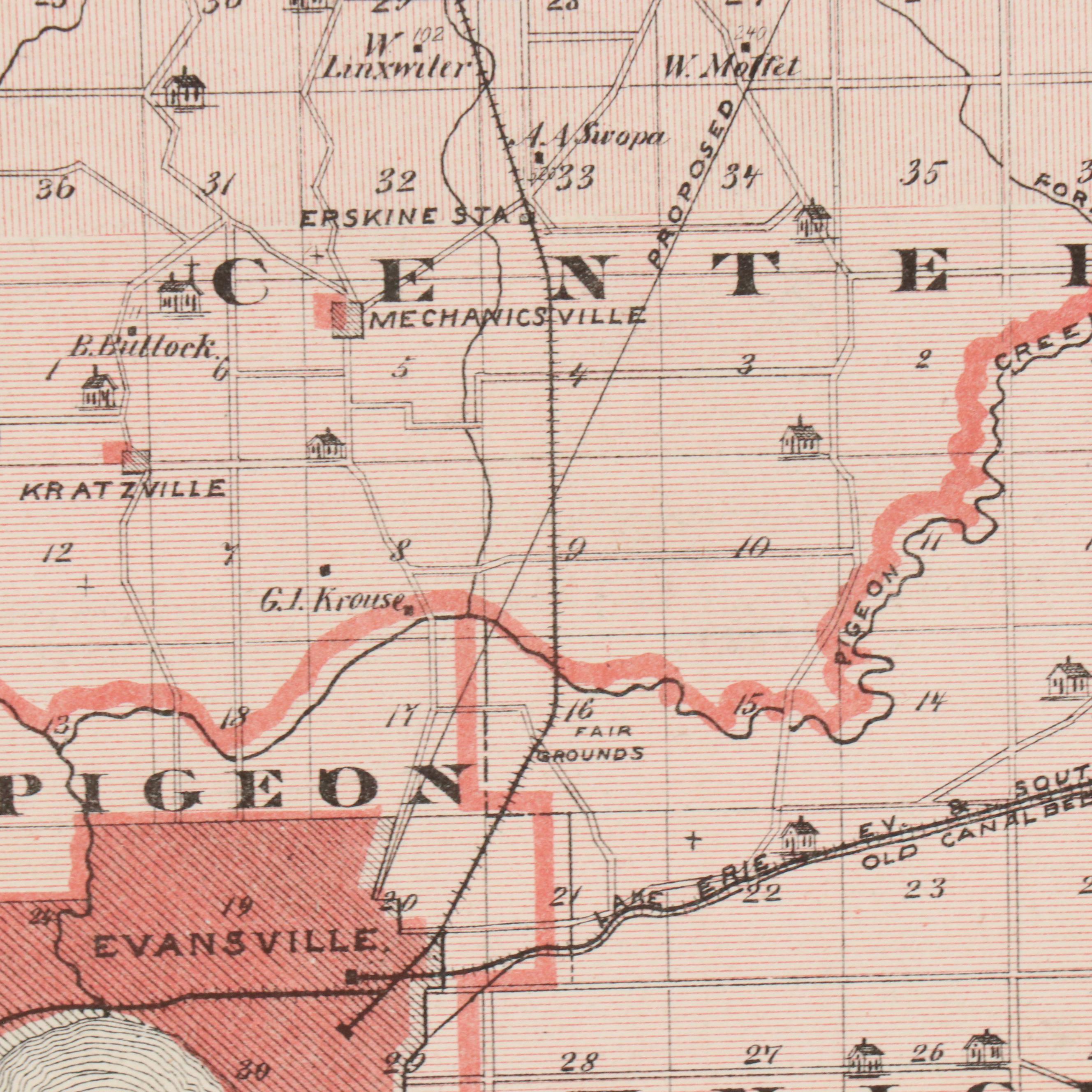A. T. Andreas Wax Engraving "Map of Vanderburgh County" and City Maps, 1876