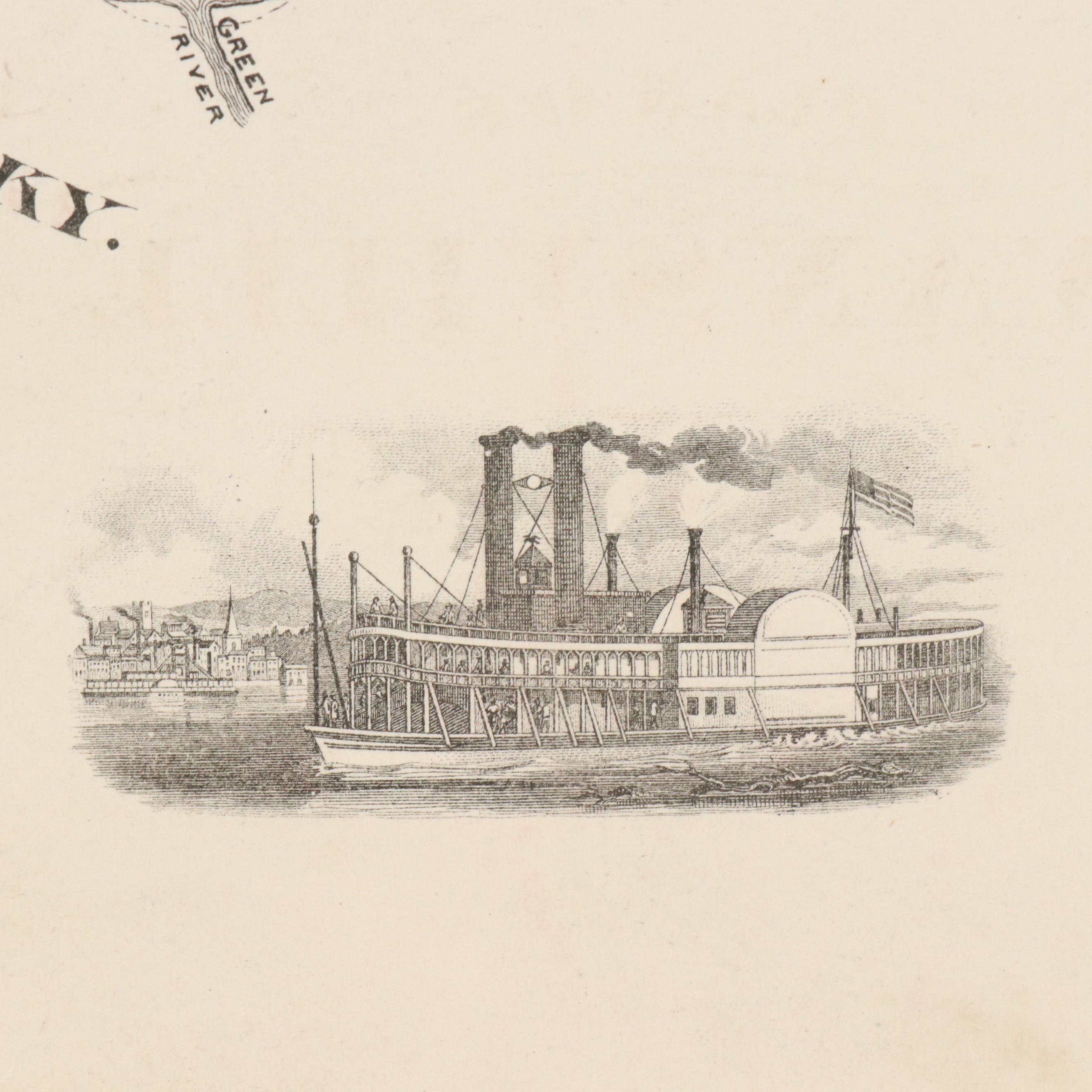 A. T. Andreas Wax Engraving "Map of Vanderburgh County" and City Maps, 1876