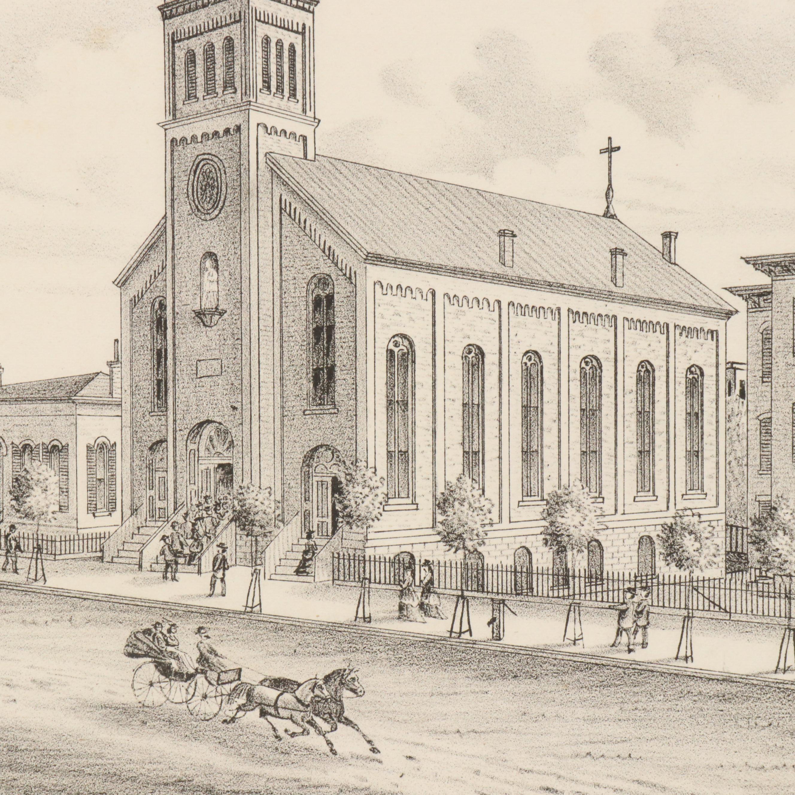 A. T. Andreas Wax Engraving "Map of Vanderburgh County" and City Maps, 1876