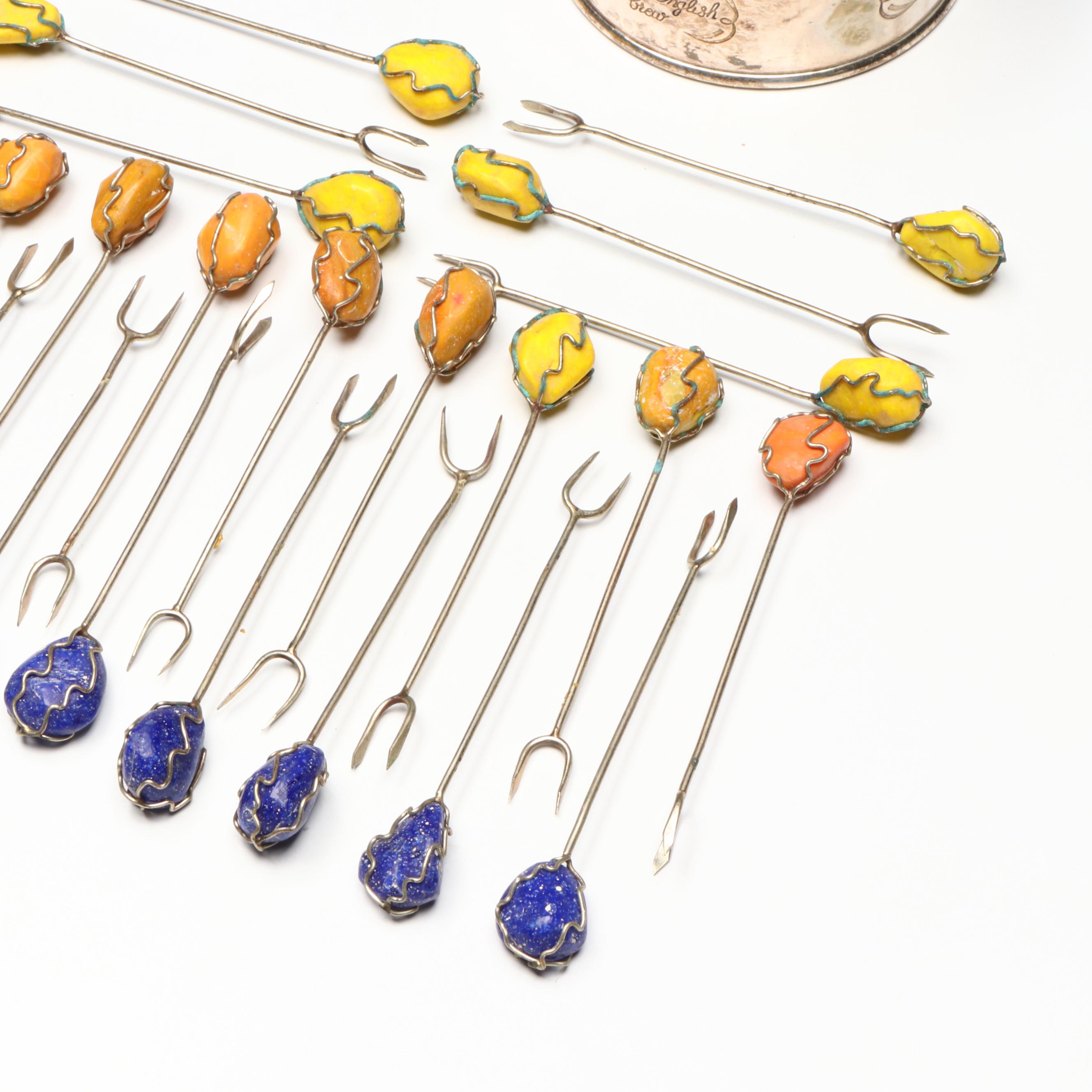 English Breakfast Tea Tins with Cocktail Forks and Bottle Opener