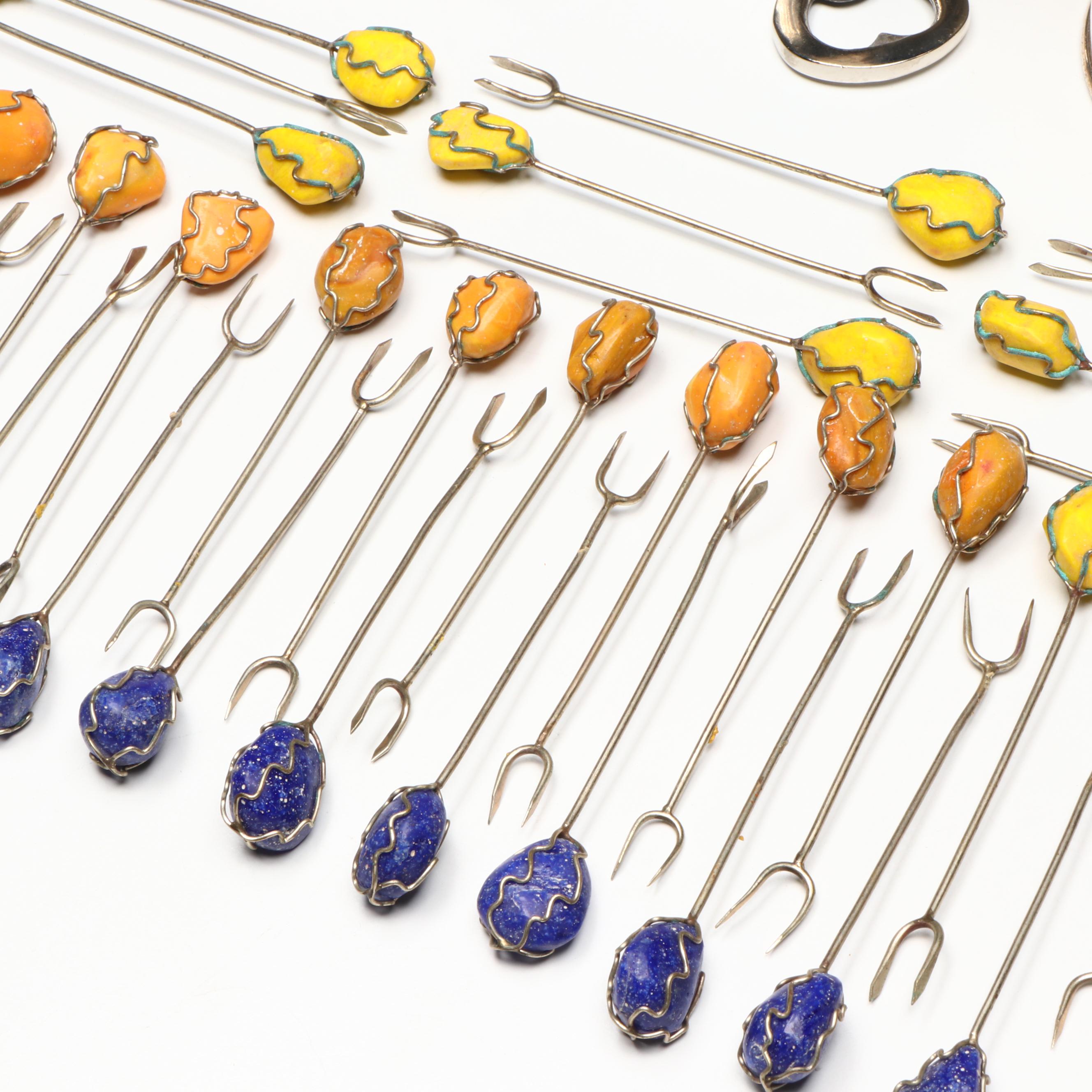 English Breakfast Tea Tins with Cocktail Forks and Bottle Opener