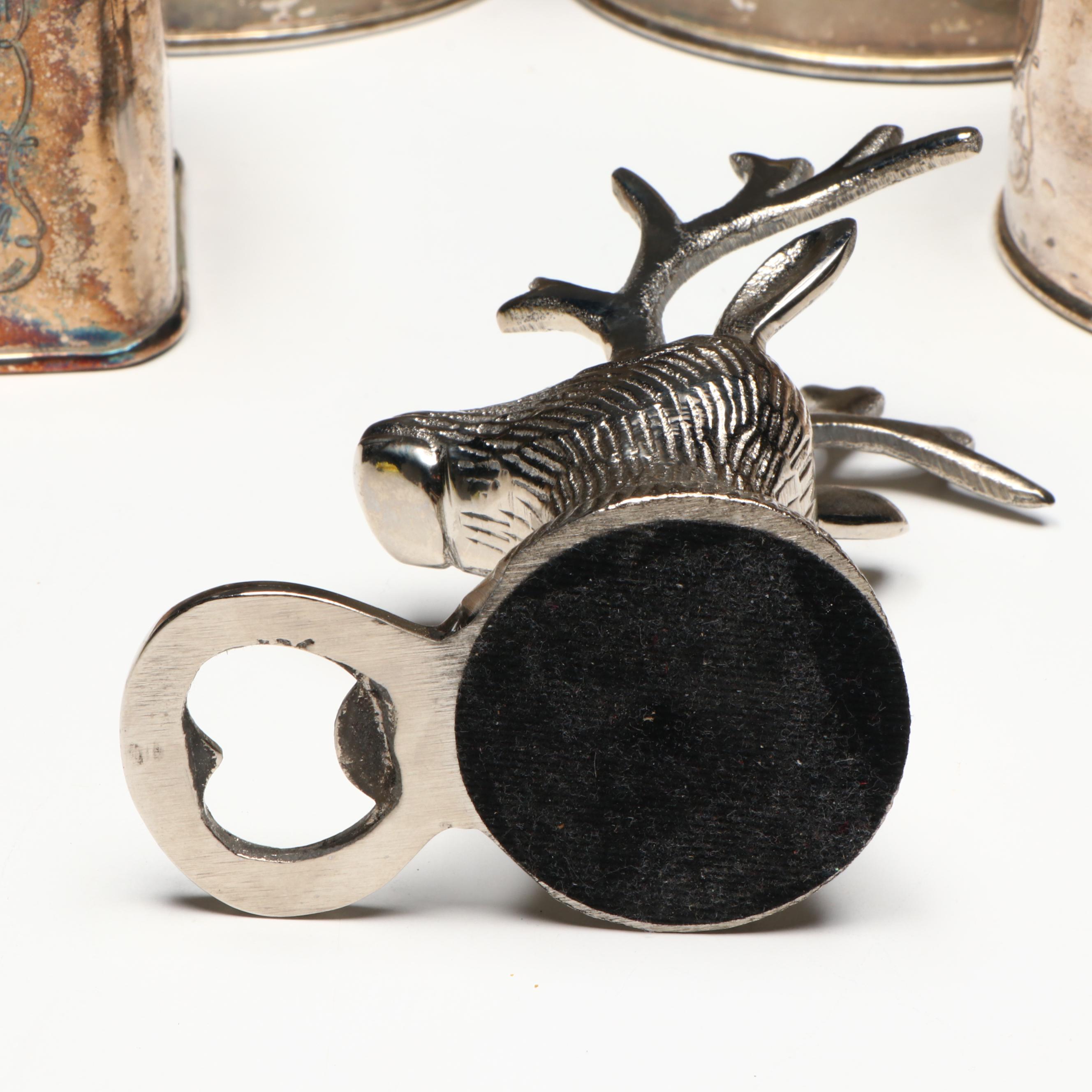 English Breakfast Tea Tins with Cocktail Forks and Bottle Opener