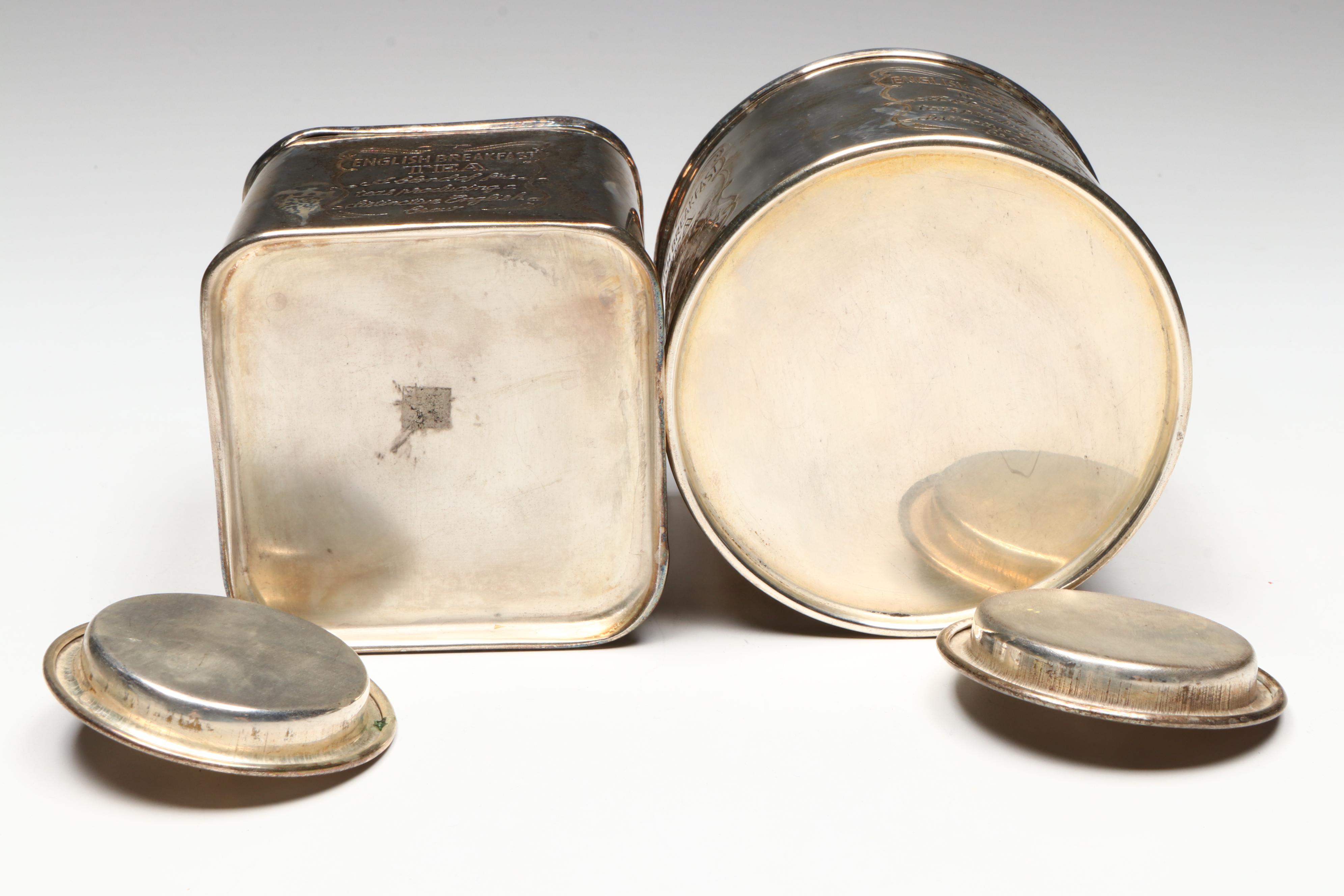 English Breakfast Tea Tins with Cocktail Forks and Bottle Opener