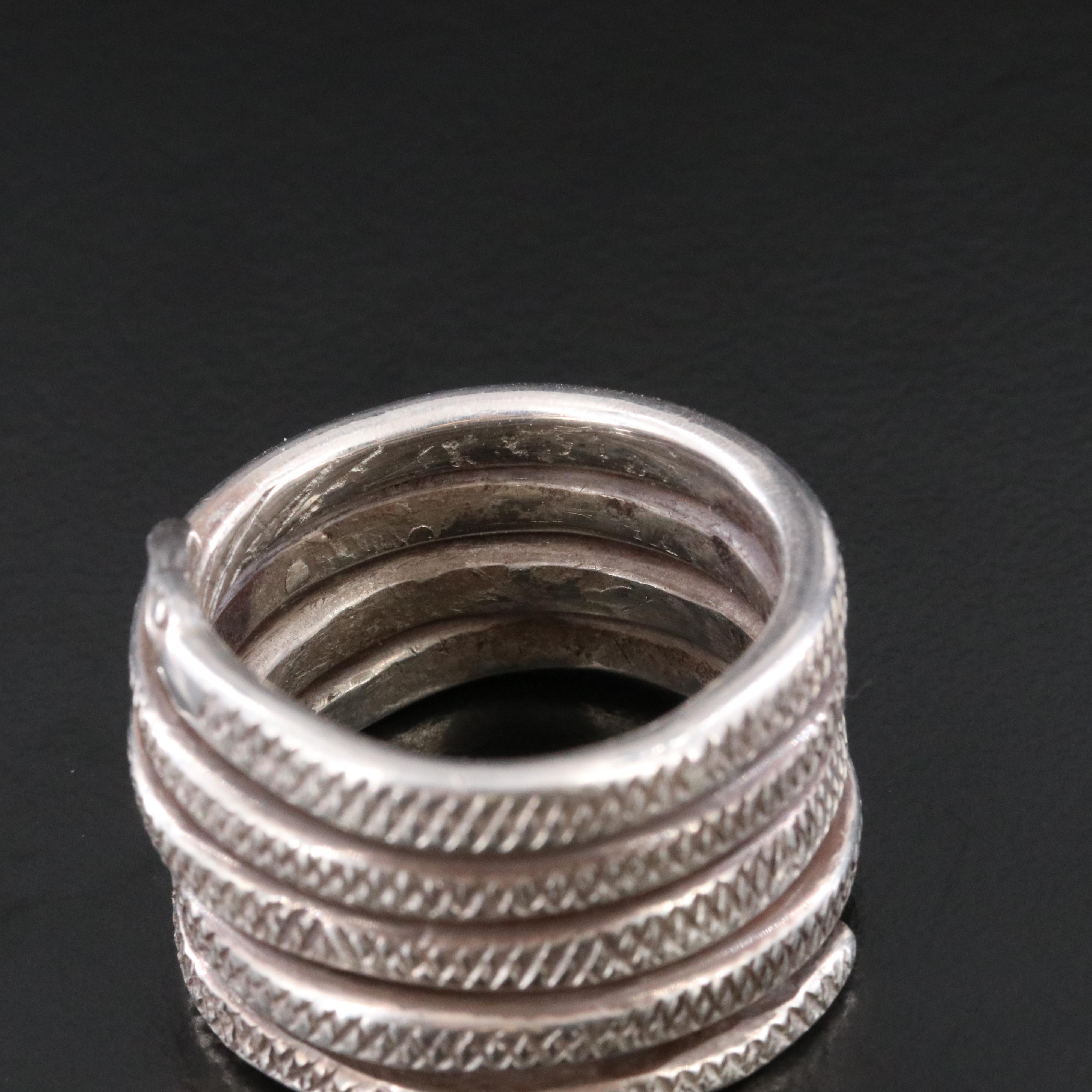 Southwestern 950 Silver Snake Wrap Ring