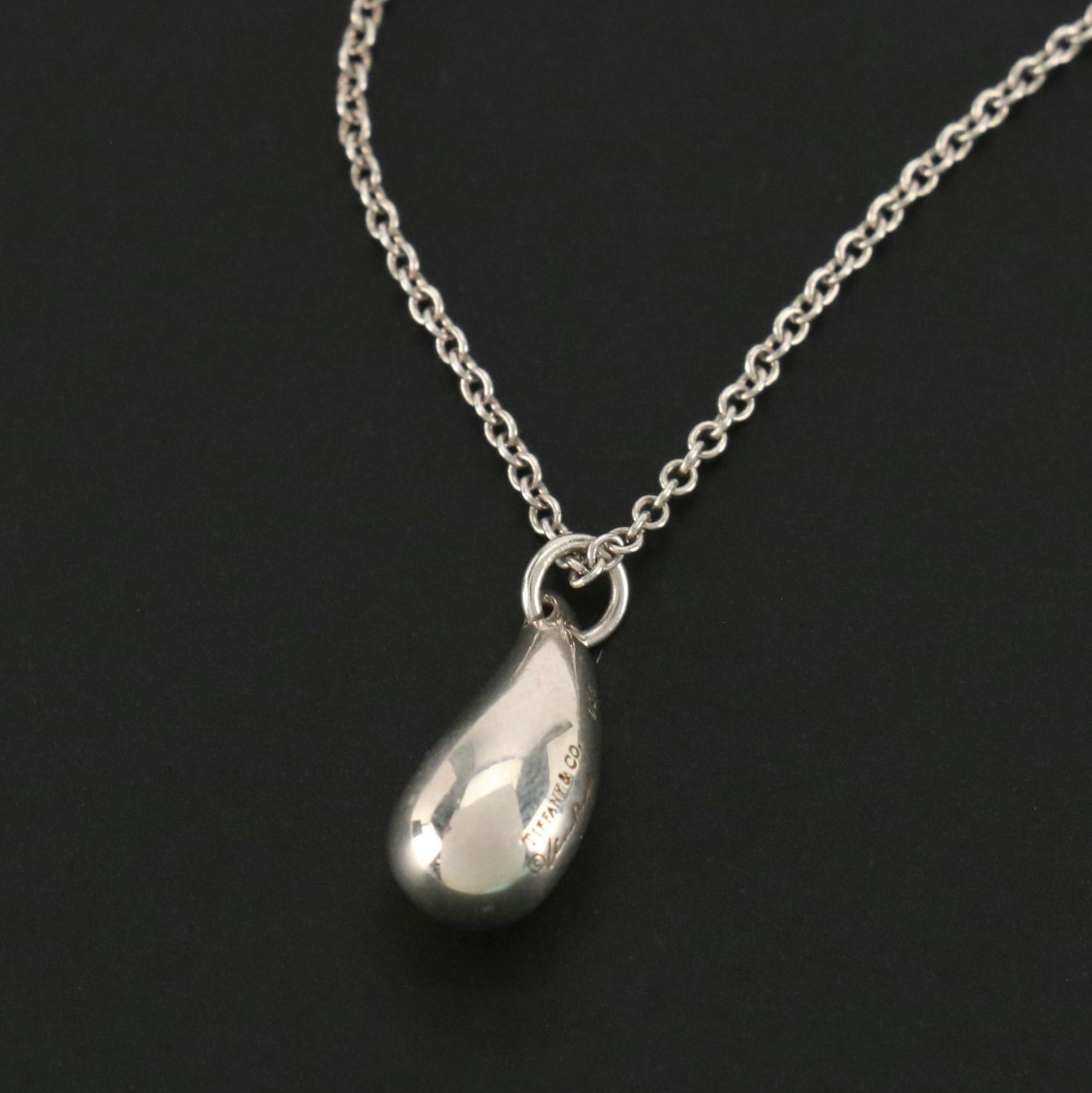 Elsa Peretti for Tiffany & Co. Sterling Teardrop Necklace in Box