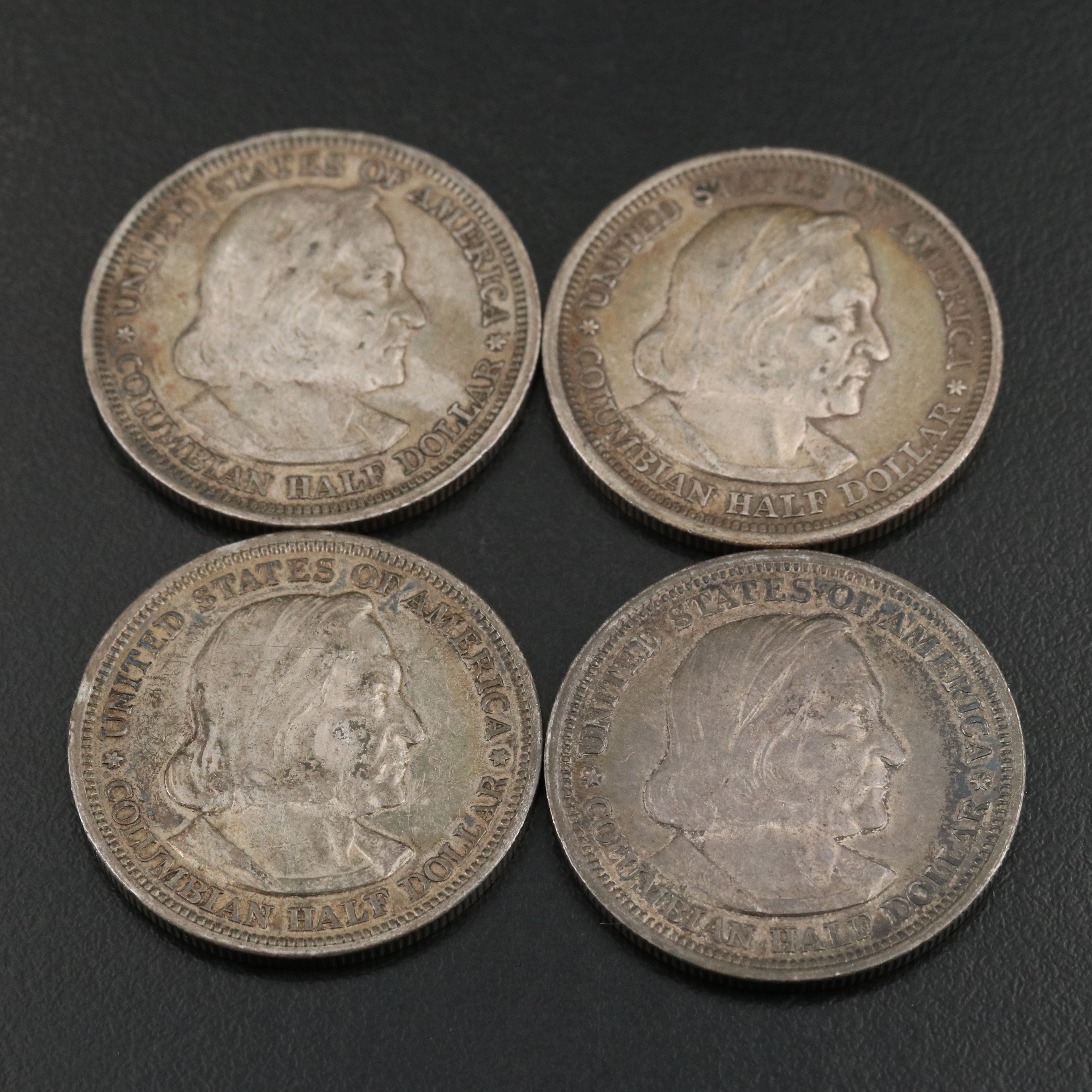 Eight 1893  Colombian Commemorative Silver Half Dollars