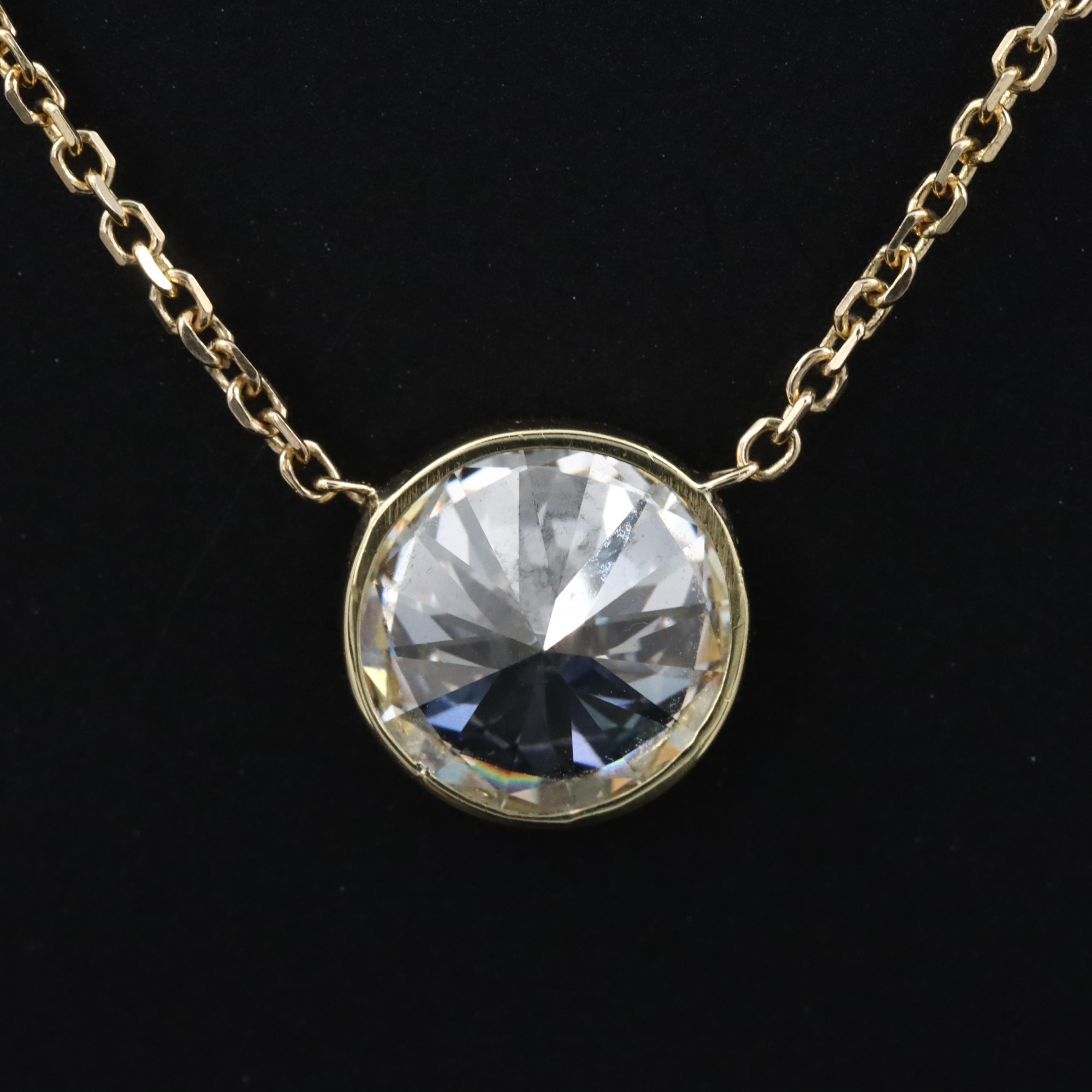 18K 2.54 CT Lab Grown Diamond Necklace with an IGI Report