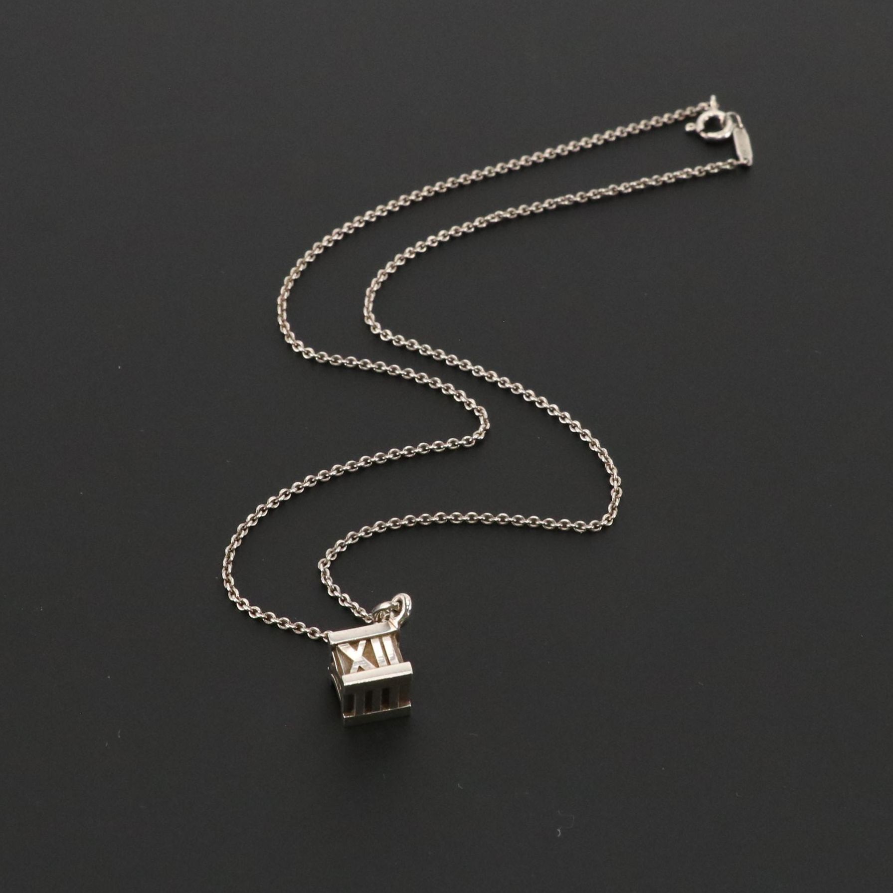 Tiffany & Co. Atlas Sterling Cube Necklace
