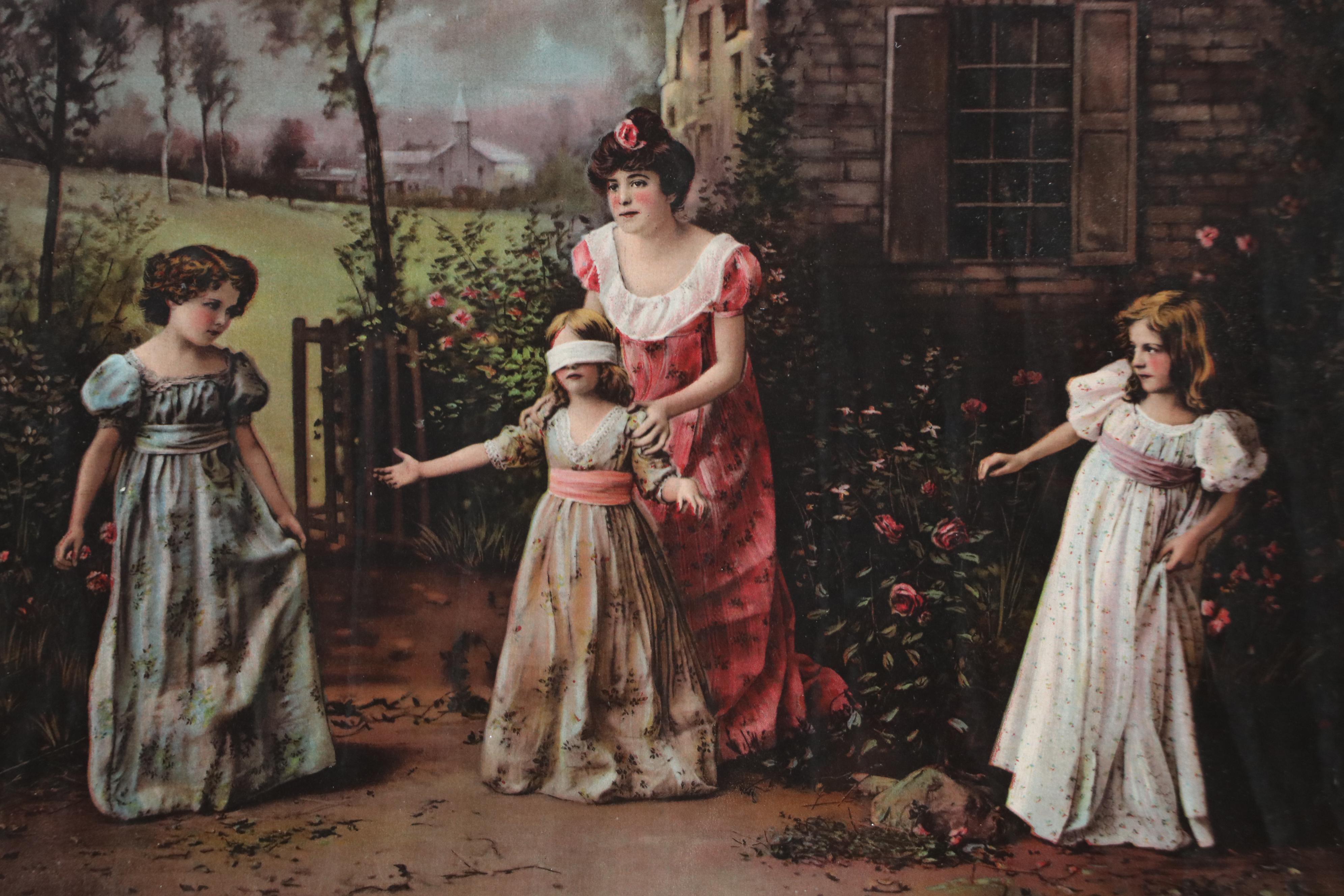 Victorian Relief Halftones Depicting Family Scenes, Circa 1901