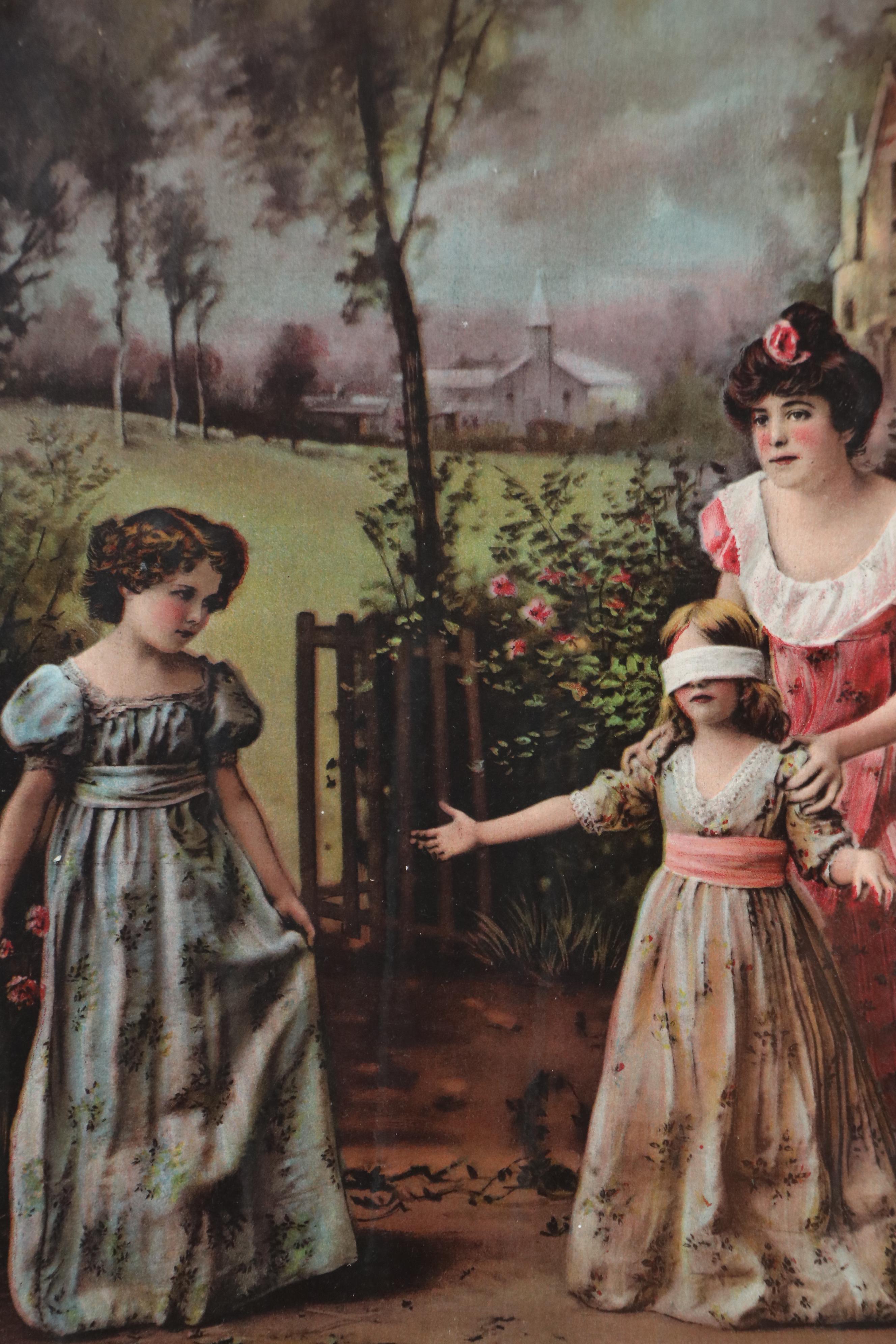 Victorian Relief Halftones Depicting Family Scenes, Circa 1901