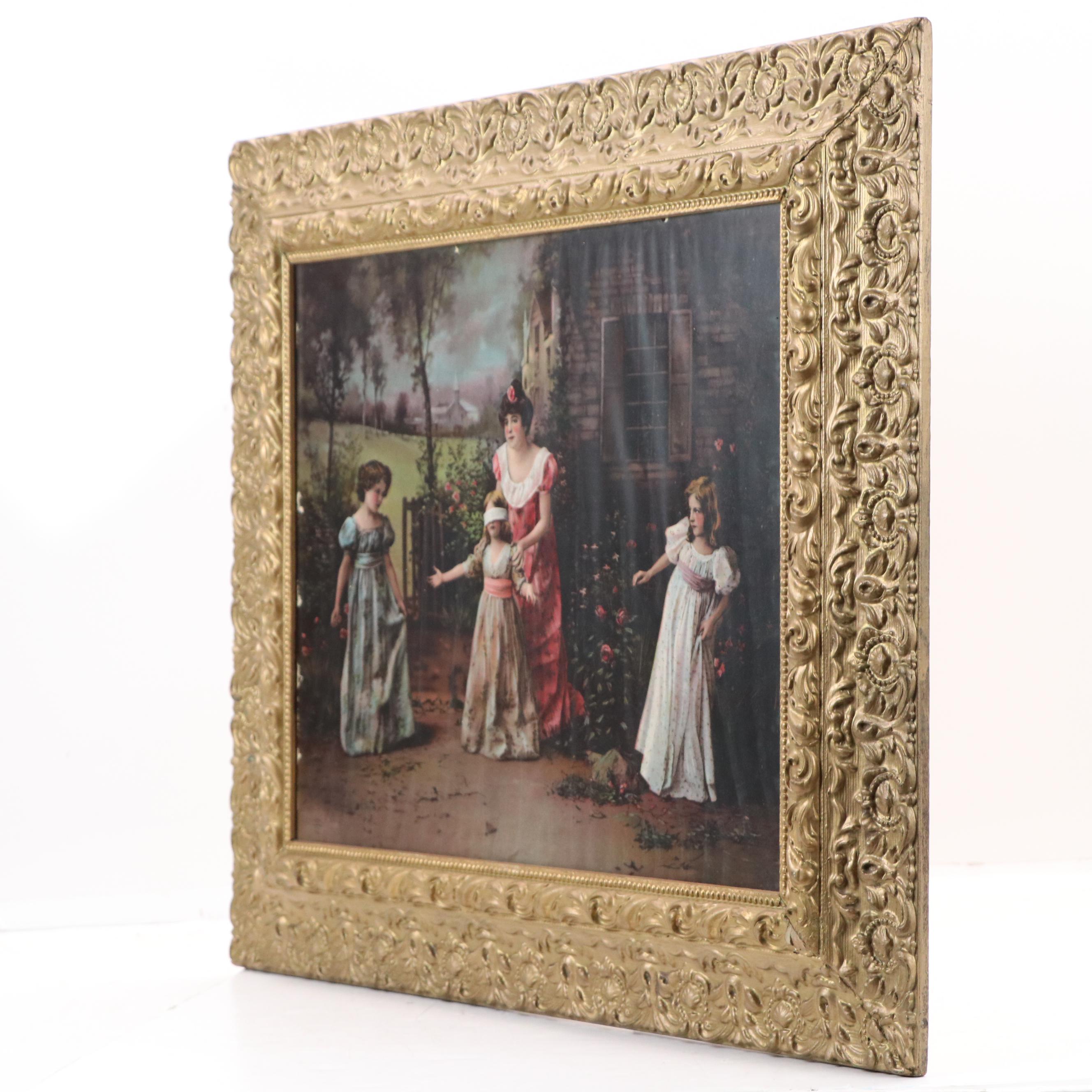 Victorian Relief Halftones Depicting Family Scenes, Circa 1901