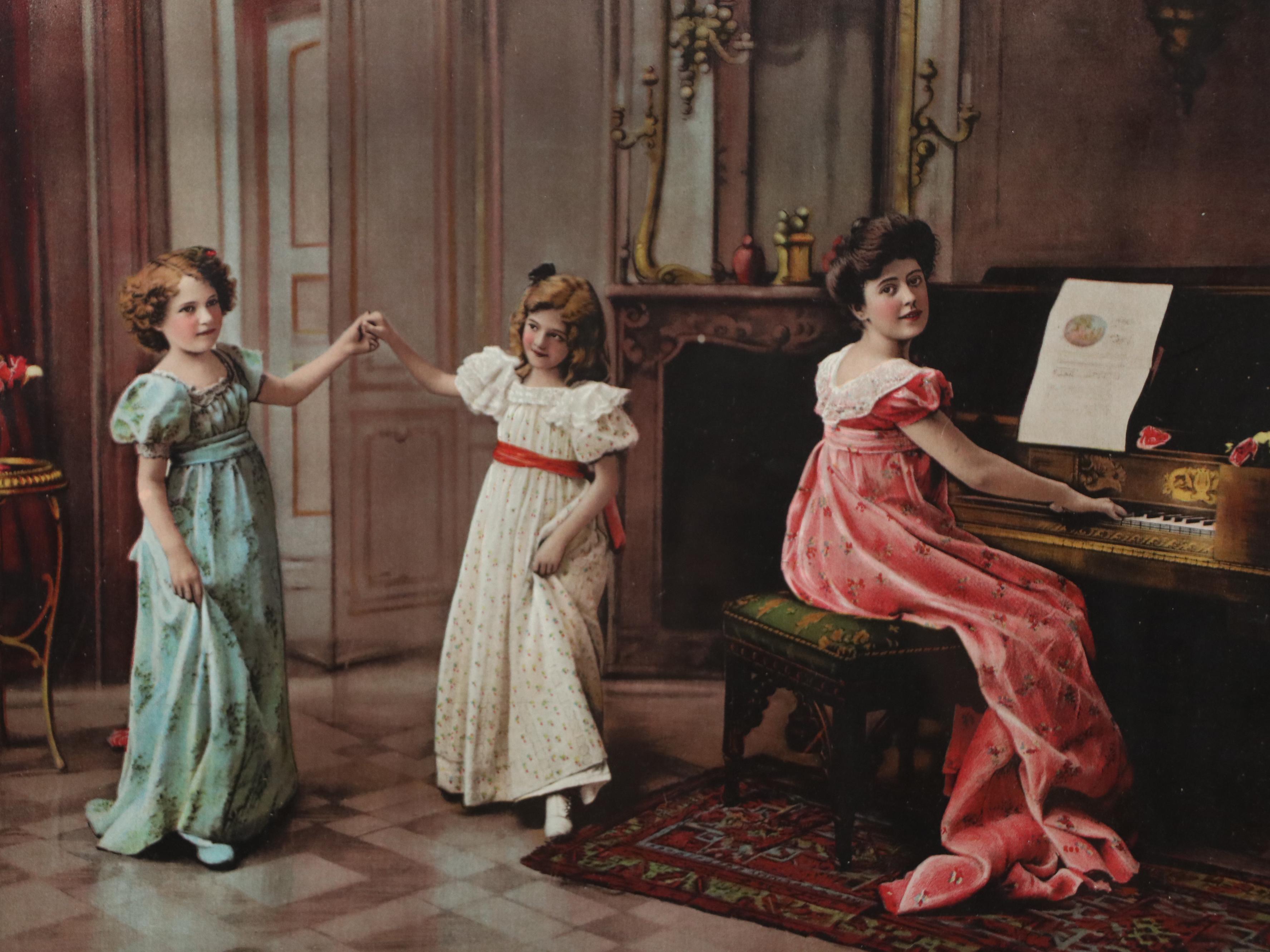 Victorian Relief Halftones Depicting Family Scenes, Circa 1901