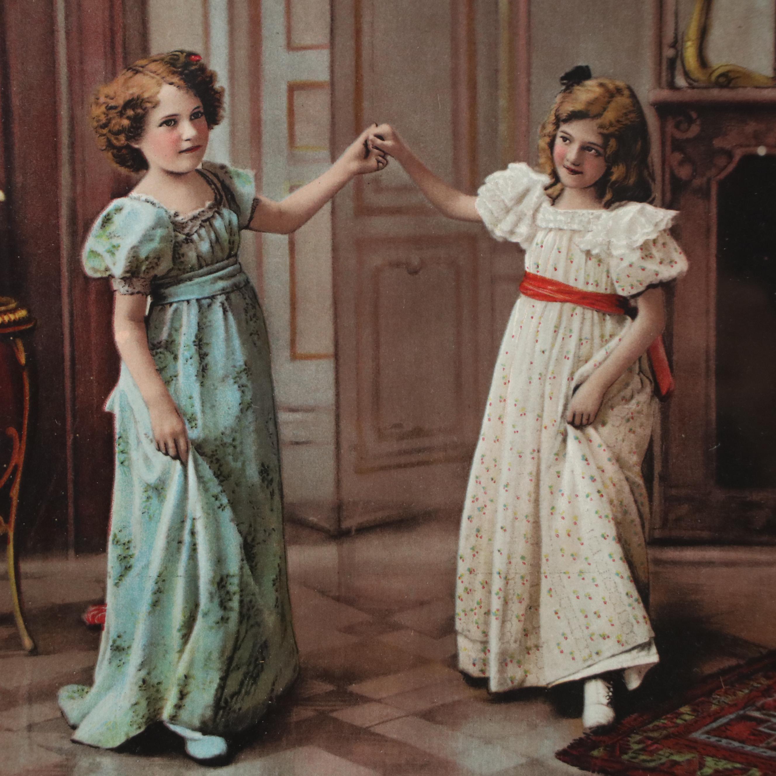 Victorian Relief Halftones Depicting Family Scenes, Circa 1901