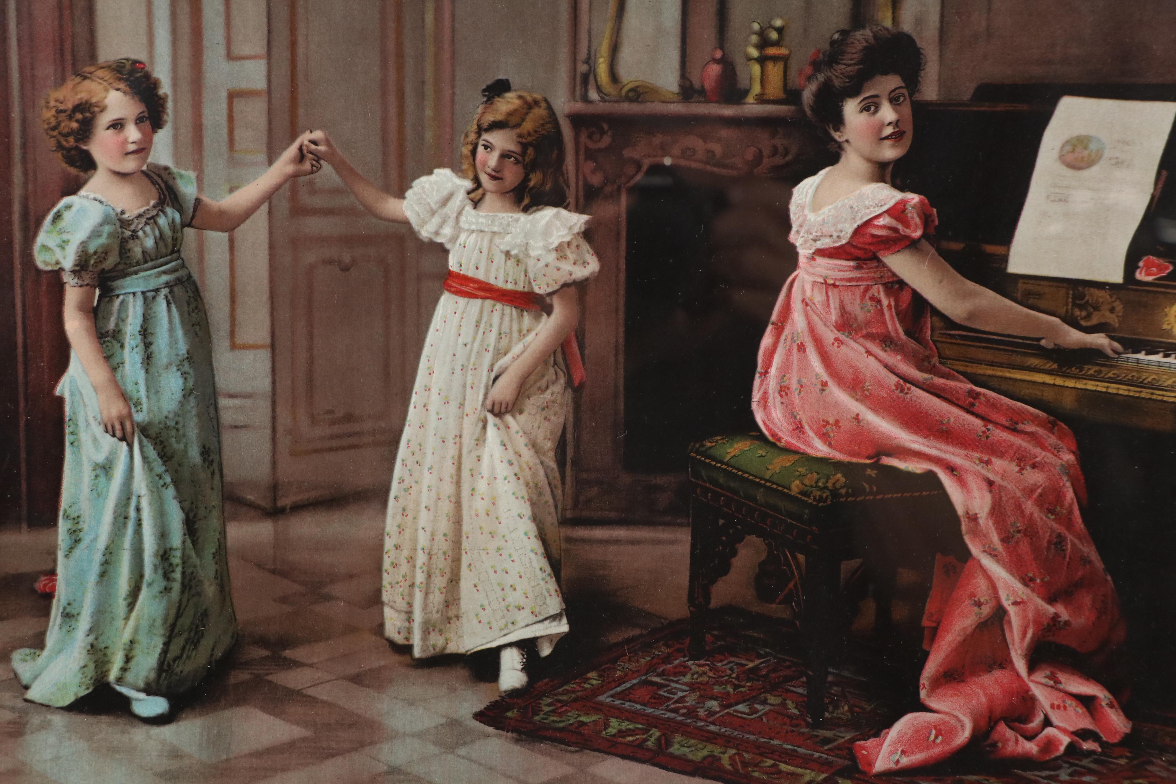 Victorian Relief Halftones Depicting Family Scenes, Circa 1901