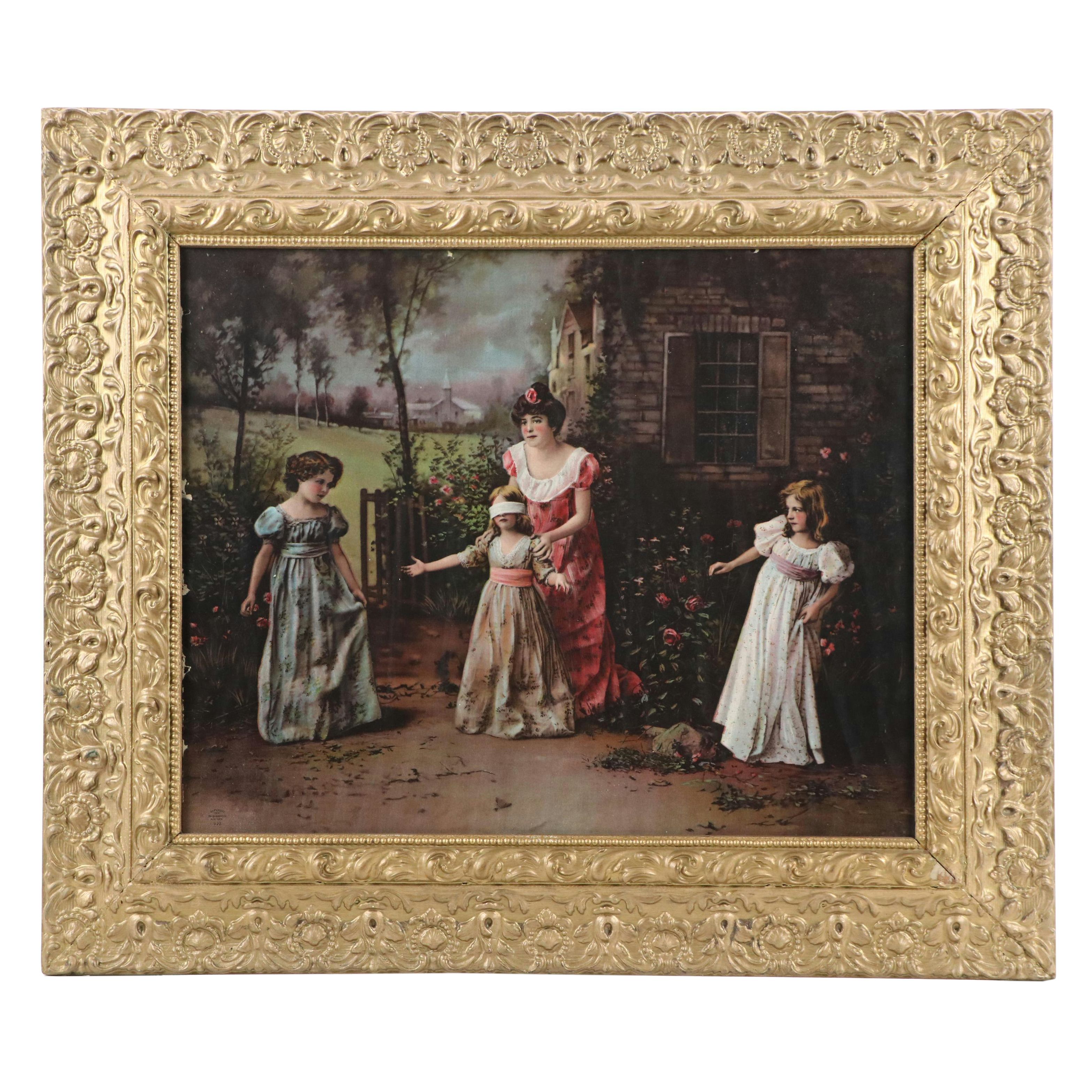 Victorian Relief Halftones Depicting Family Scenes, Circa 1901