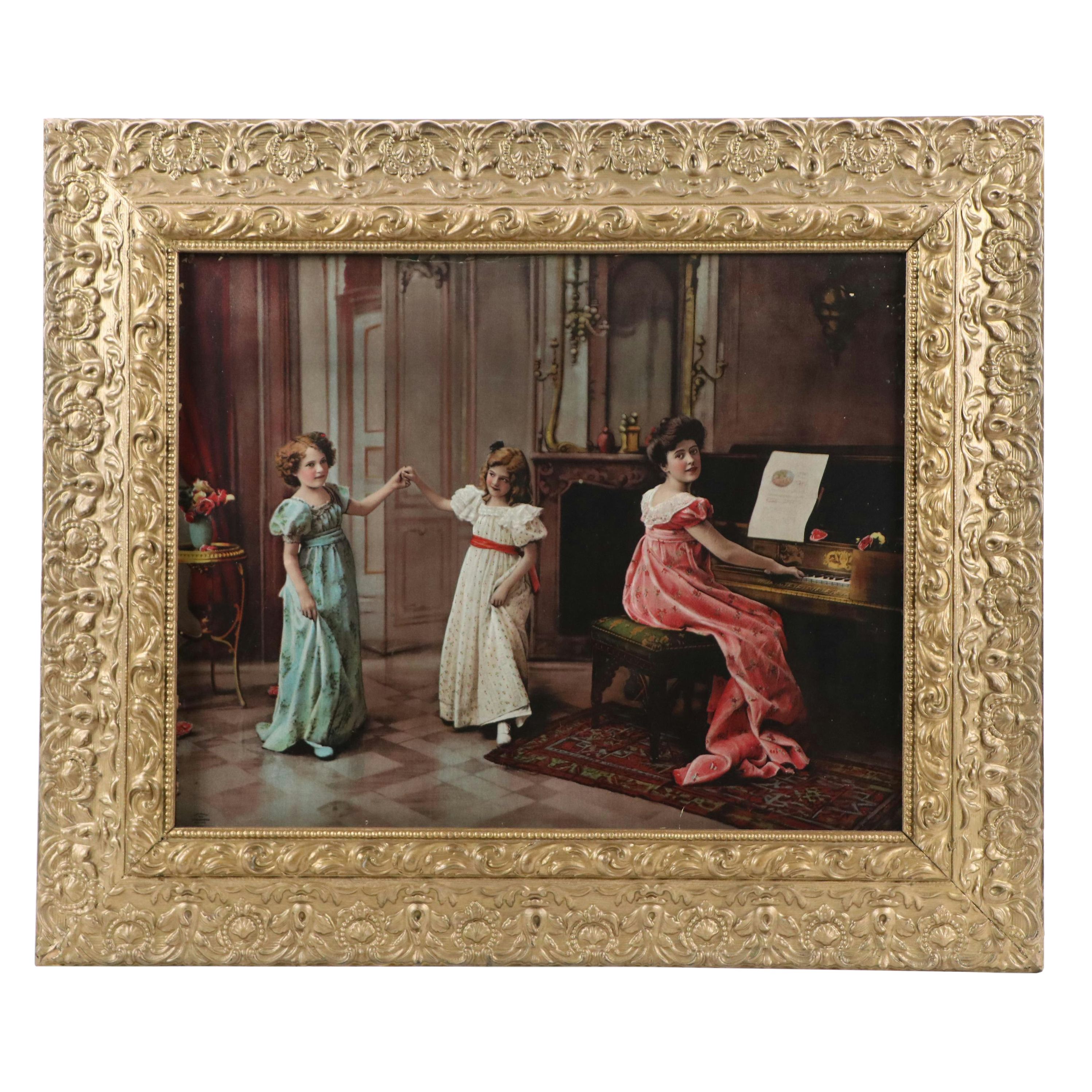 Victorian Relief Halftones Depicting Family Scenes, Circa 1901