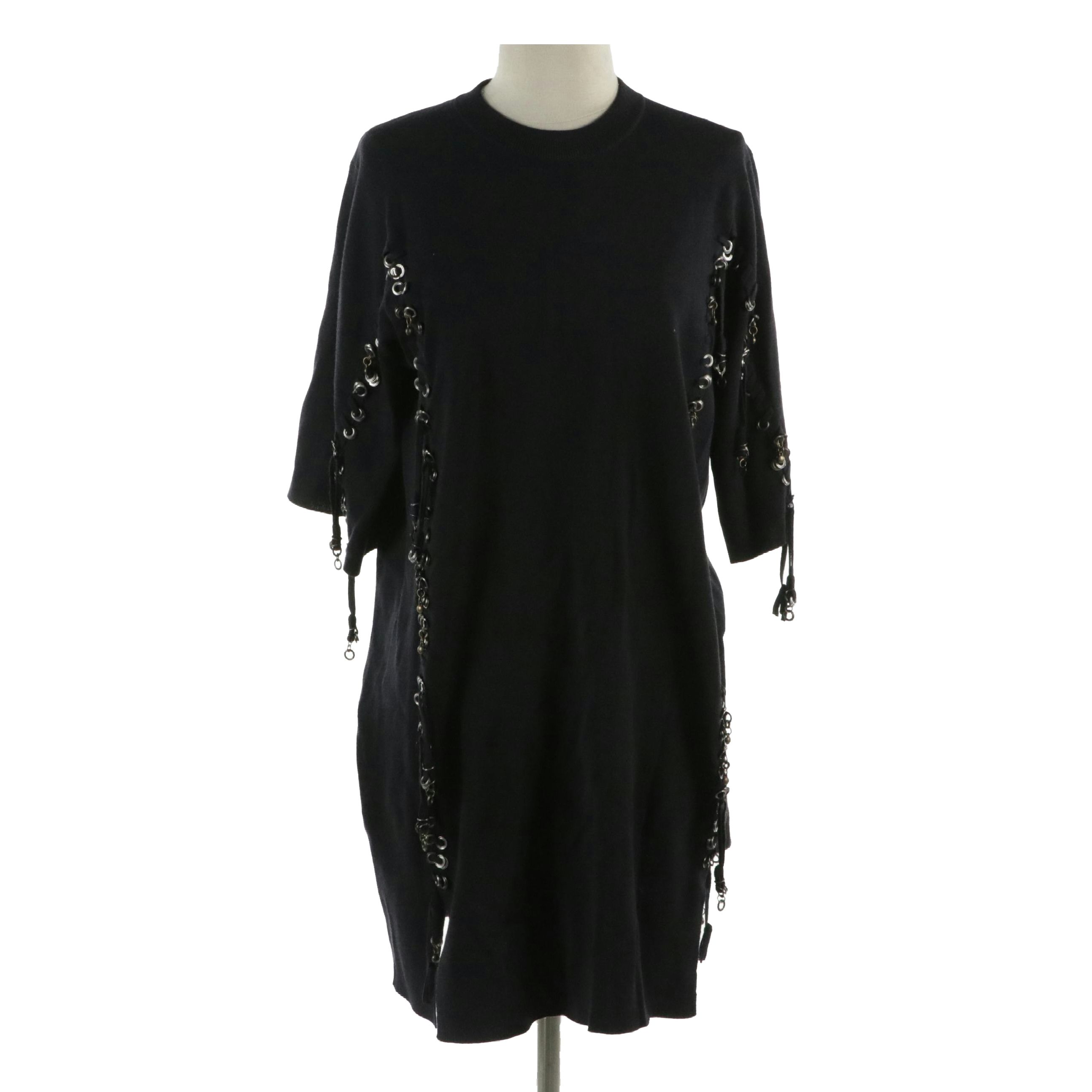 Chloé Grommet Embellished Wool Knit Dress
